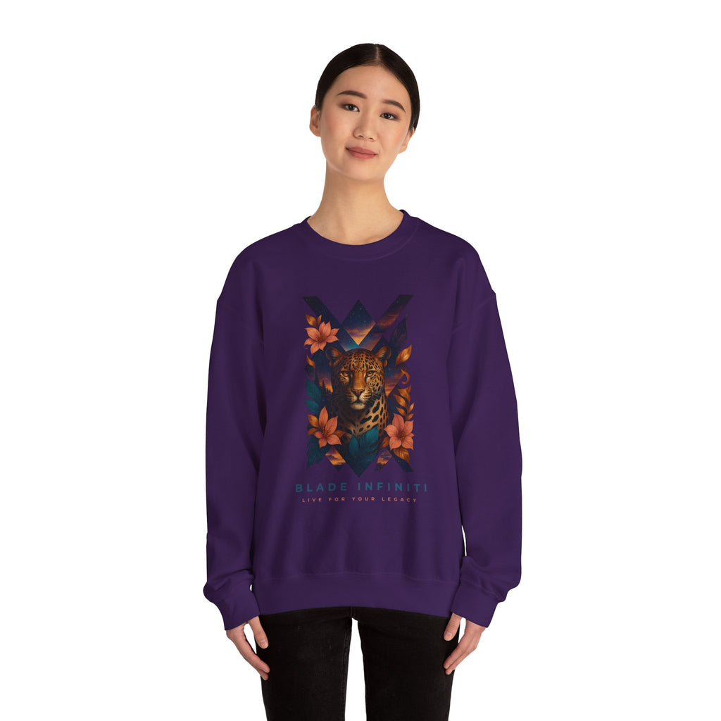 Galactic Jungle Leopard Unisex Crewneck Sweater