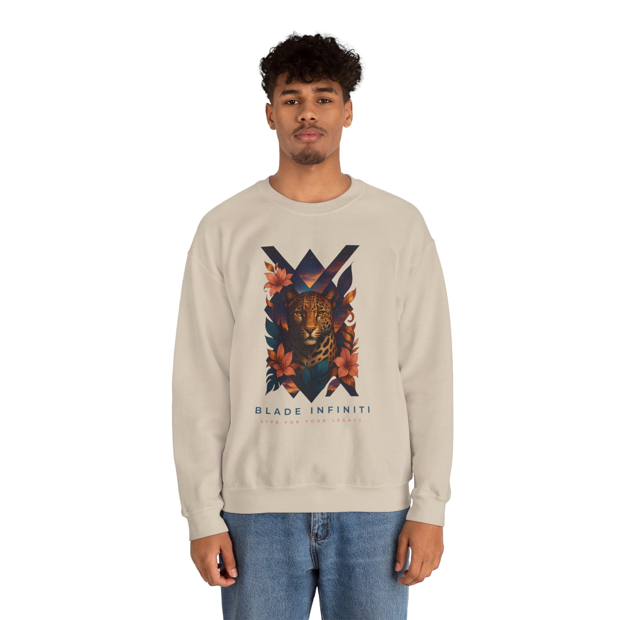 Galactic Jungle Leopard Unisex Crewneck Sweater