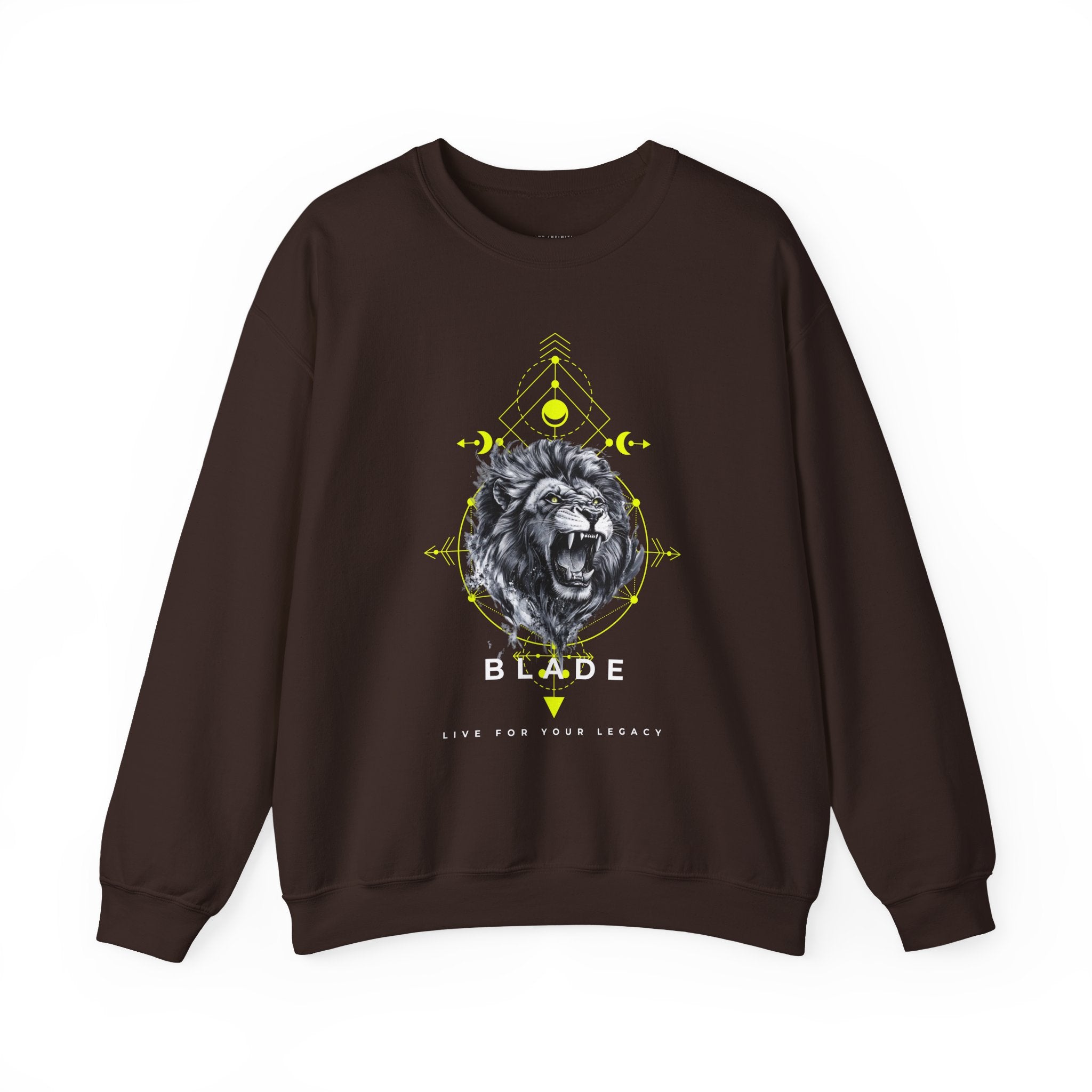 Geometric King White TX Lion Unisex Crewneck Sweater
