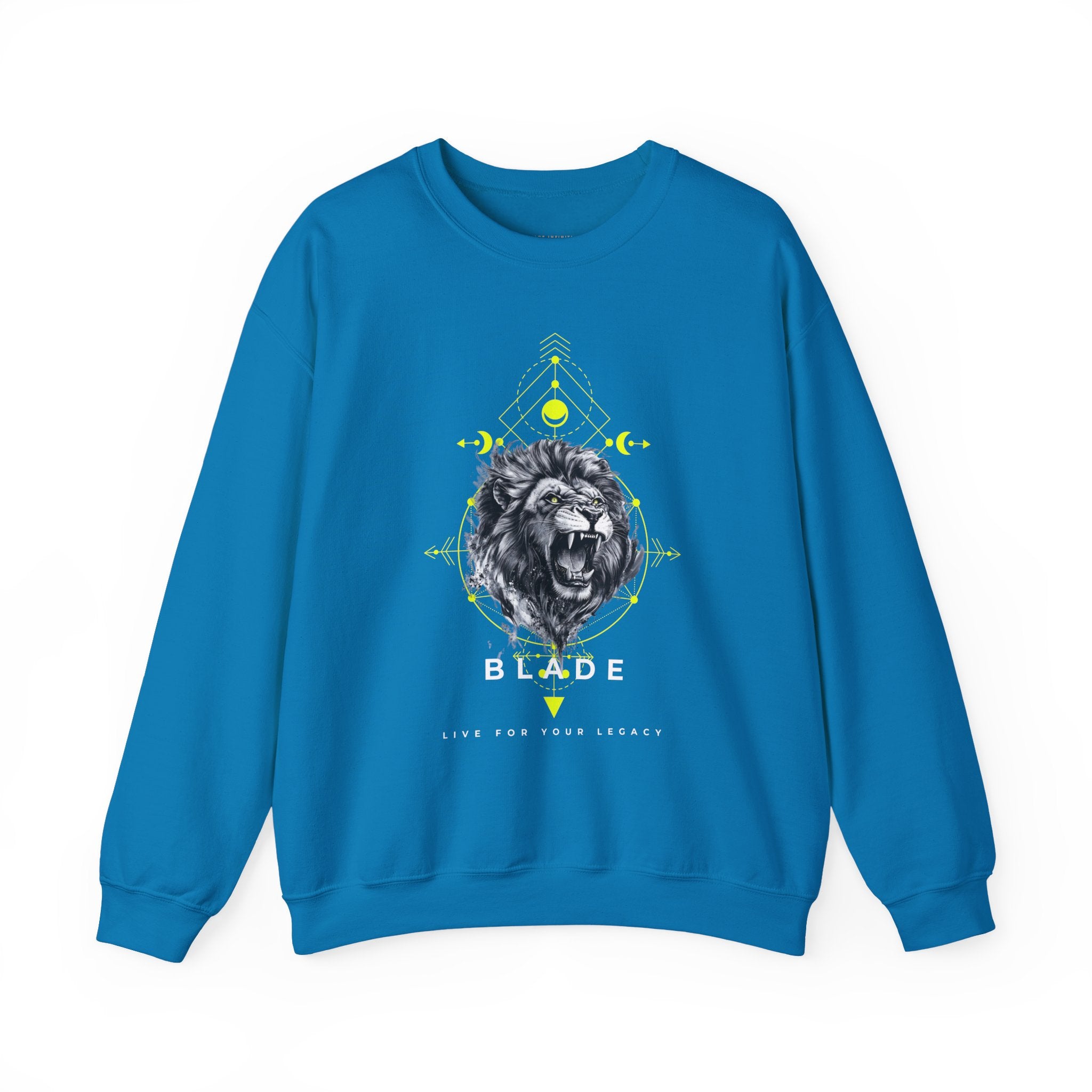 Geometric King White TX Lion Unisex Crewneck Sweater