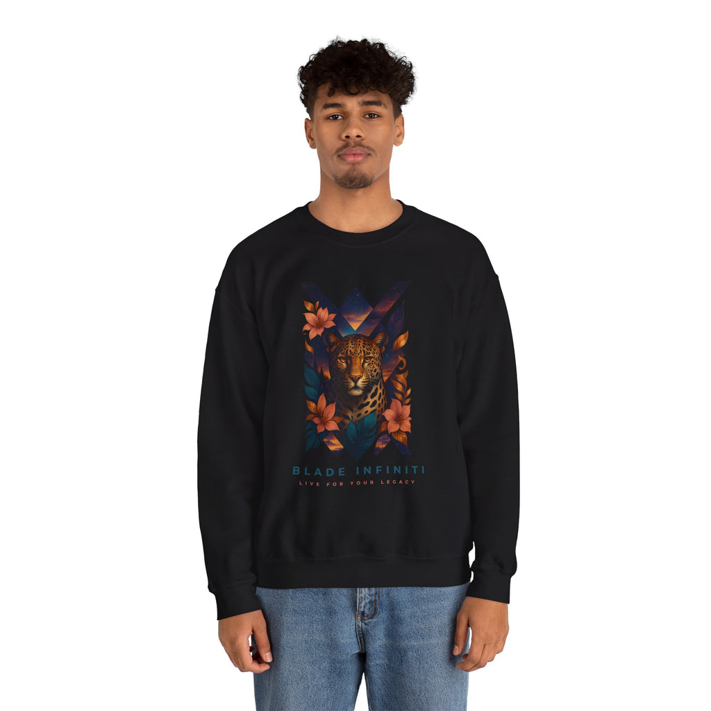 Galactic Jungle Leopard Unisex Crewneck Sweater