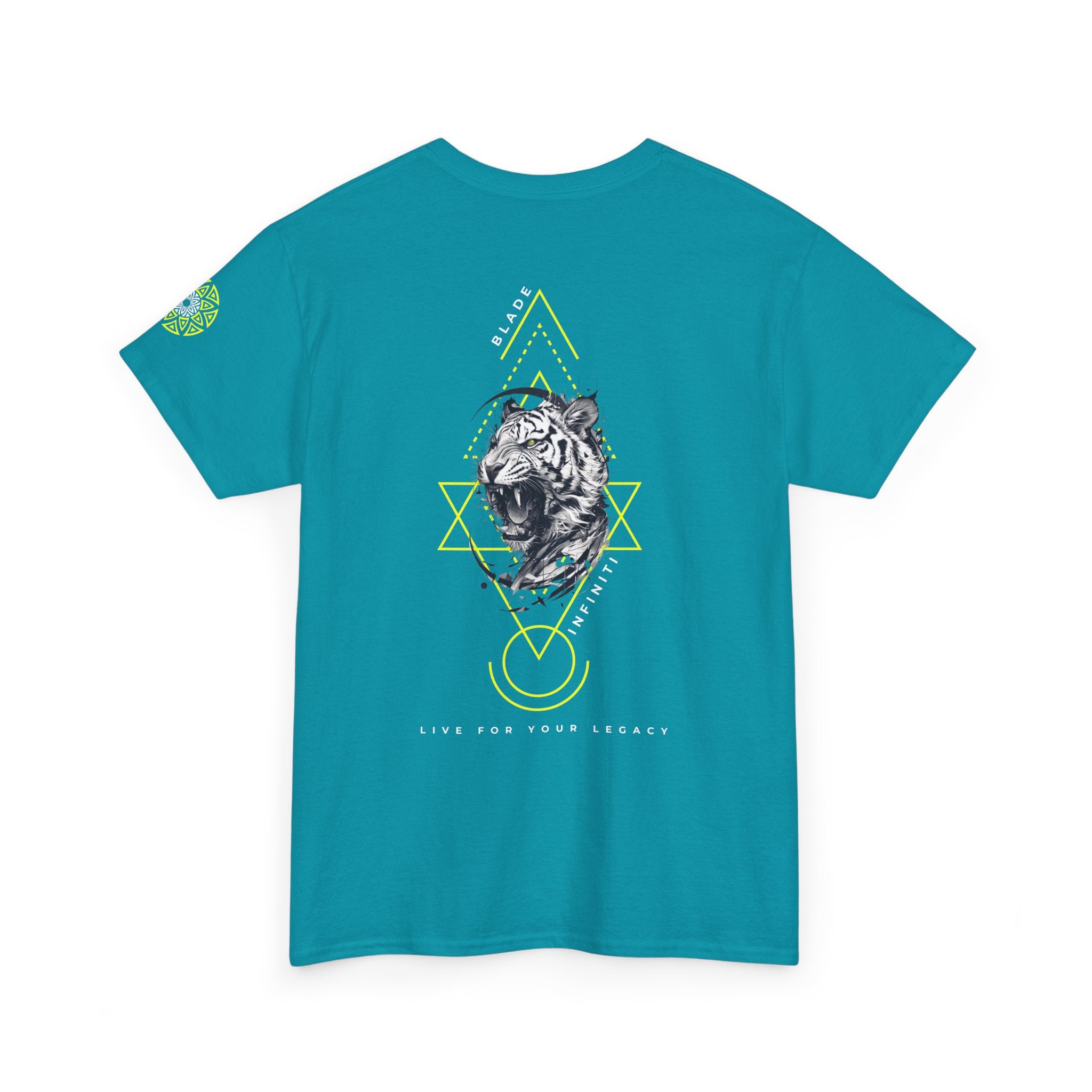 Geometric King Version 2 Neon Green Tiger Back T-Shirt