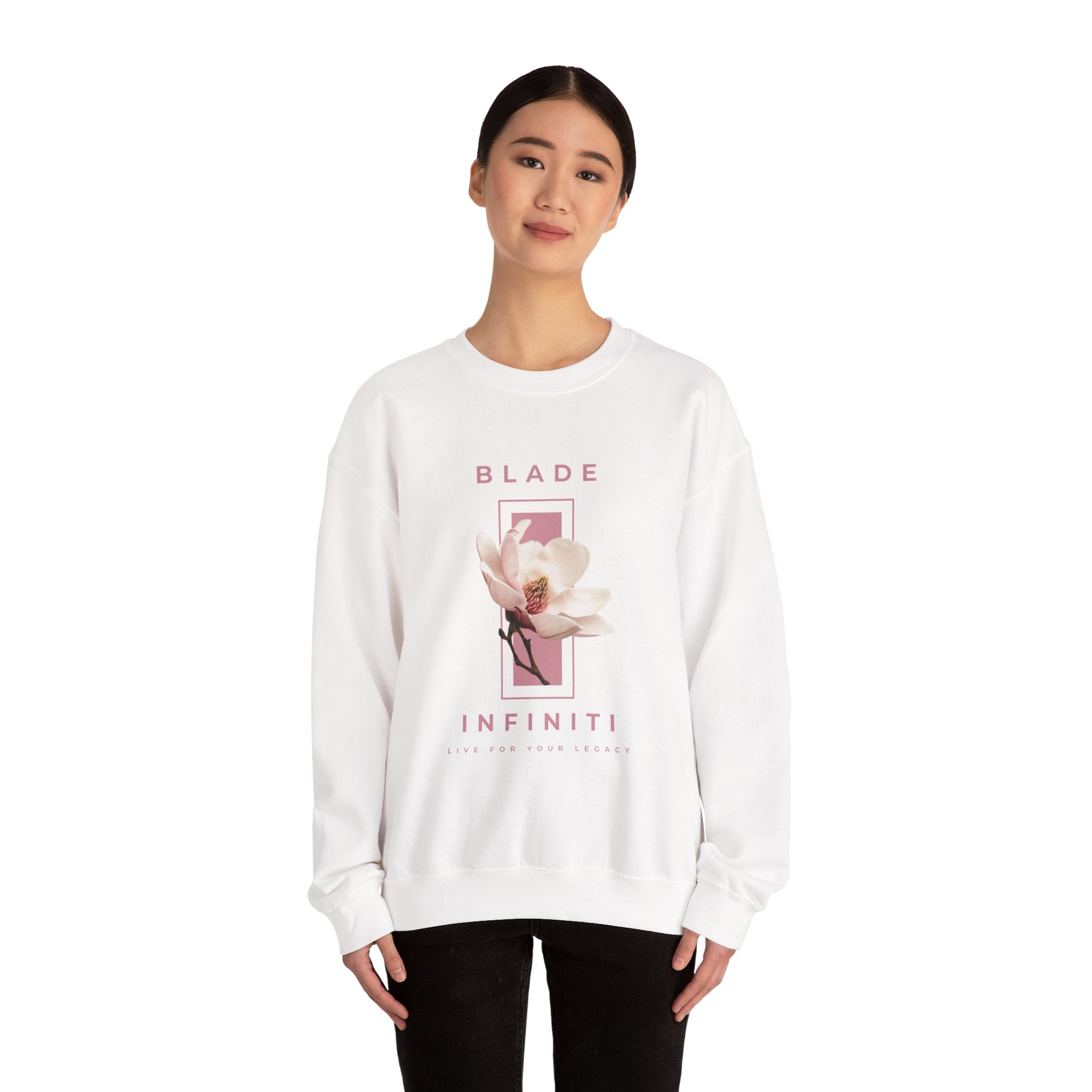 Essence of Infiniti Pink/Cream Floral Crewneck Sweater