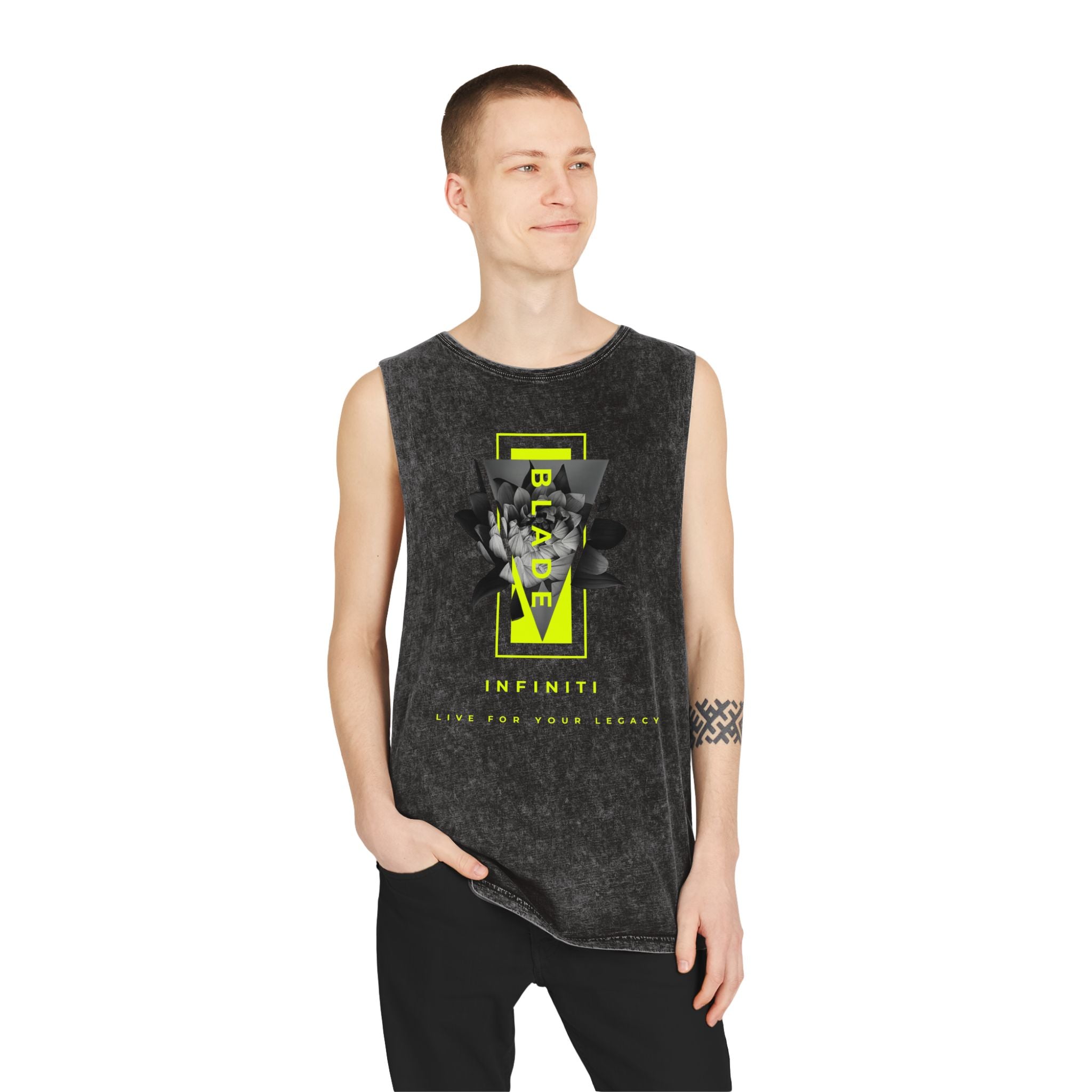 Flora Essence Neon Green Floral Tank Top