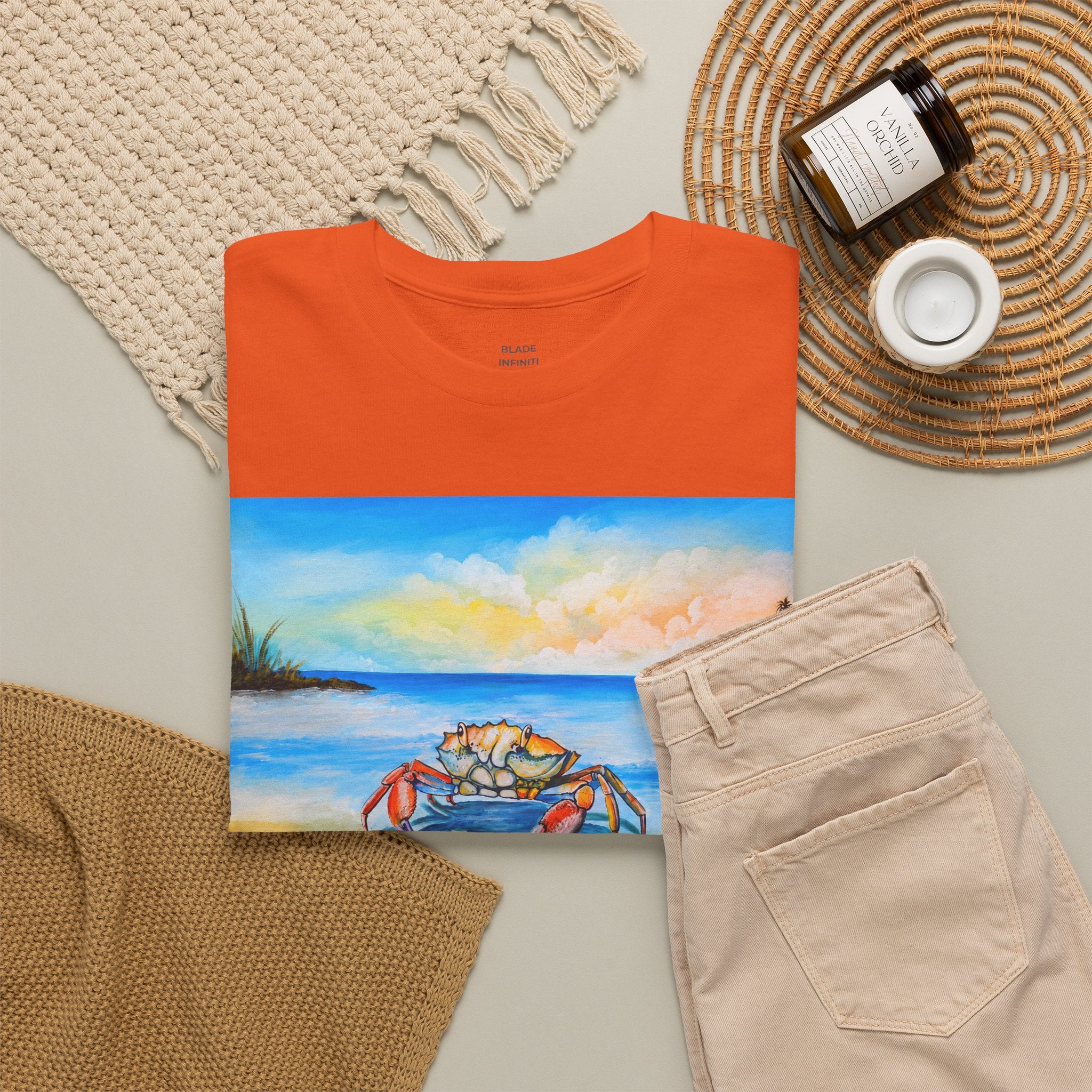 Coastal Crab Beach Sunset T-Shirt