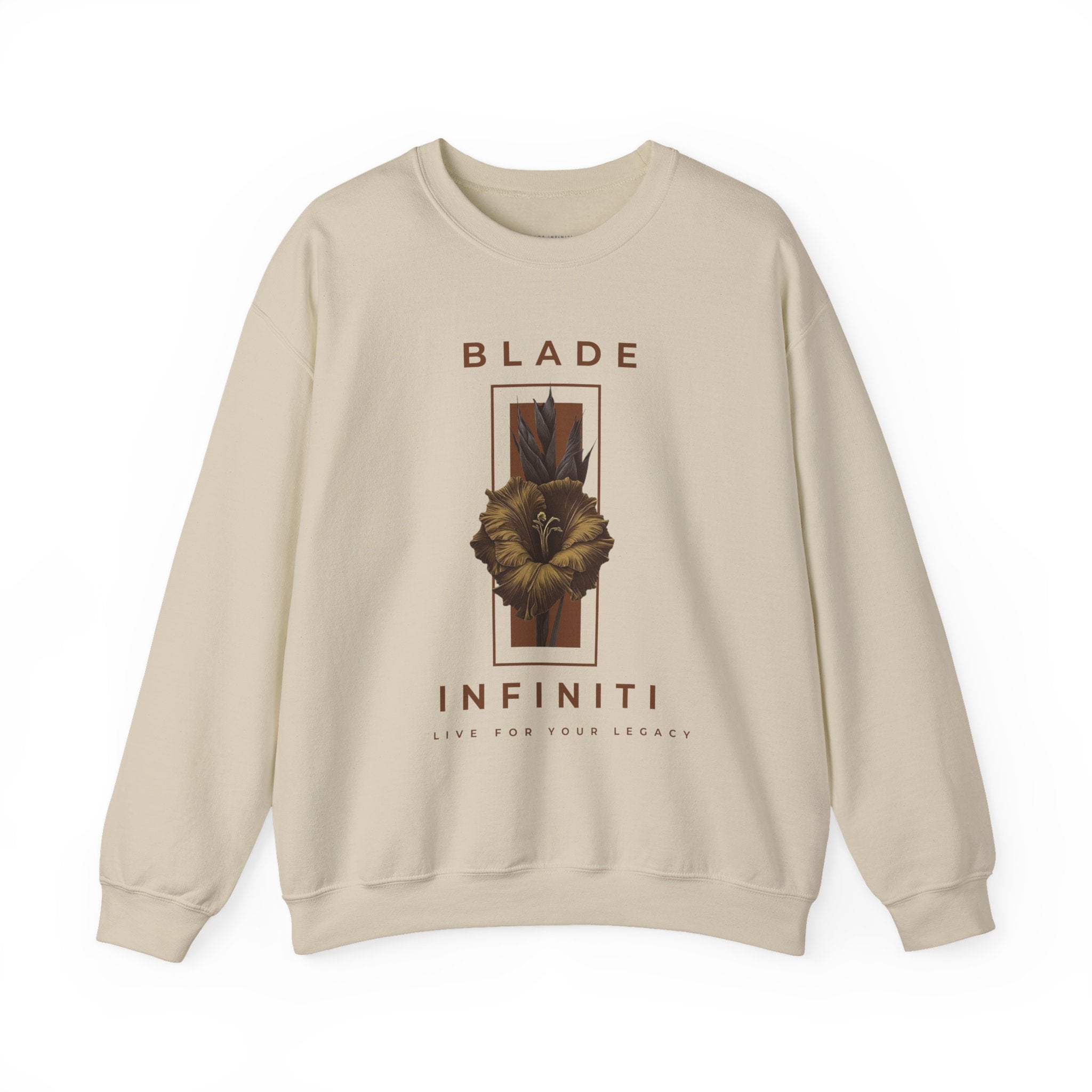 Essence of Infiniti Brown Floral Unisex Crewneck Sweater