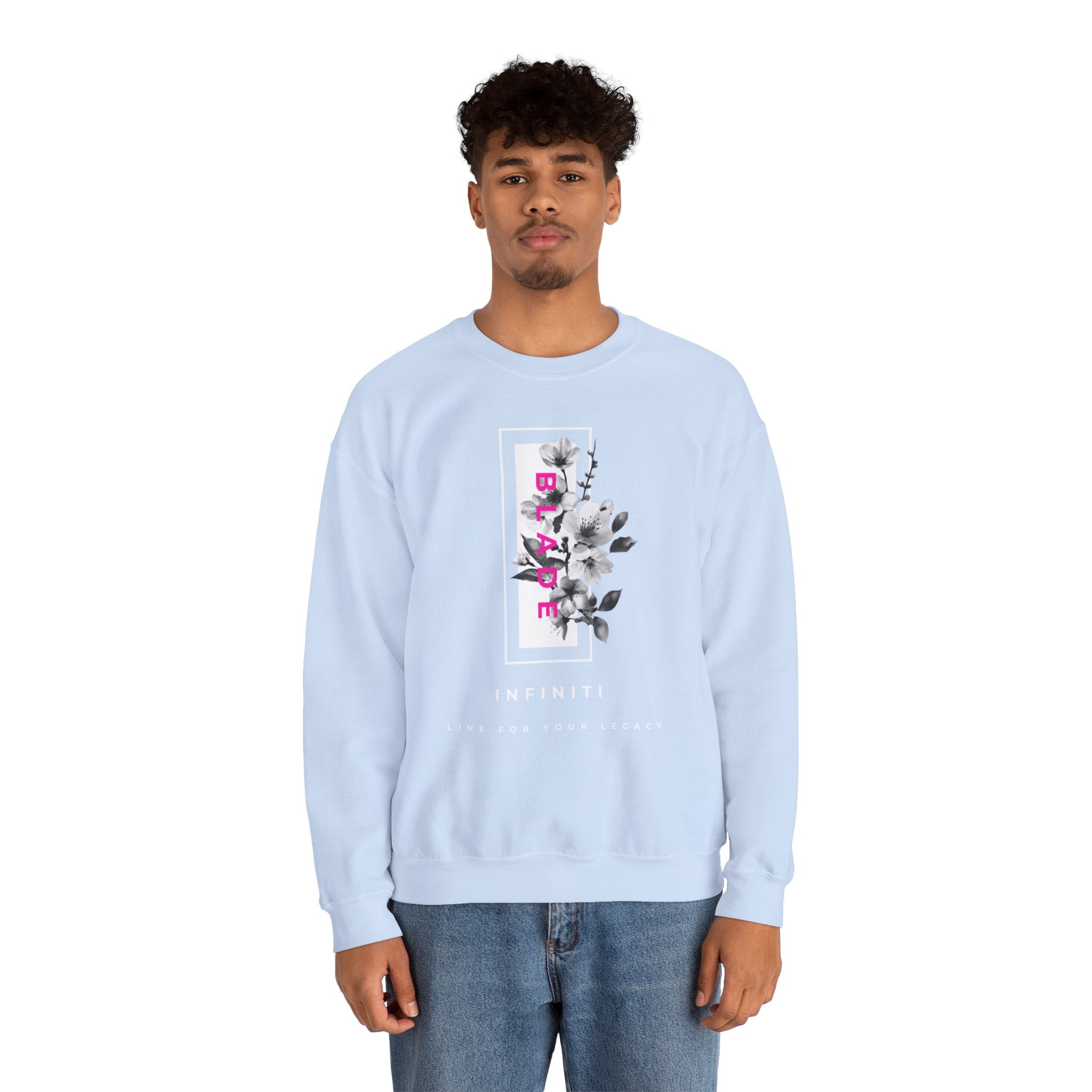 Bloom Bae Deep Pink Floral Unisex Crewneck Sweater