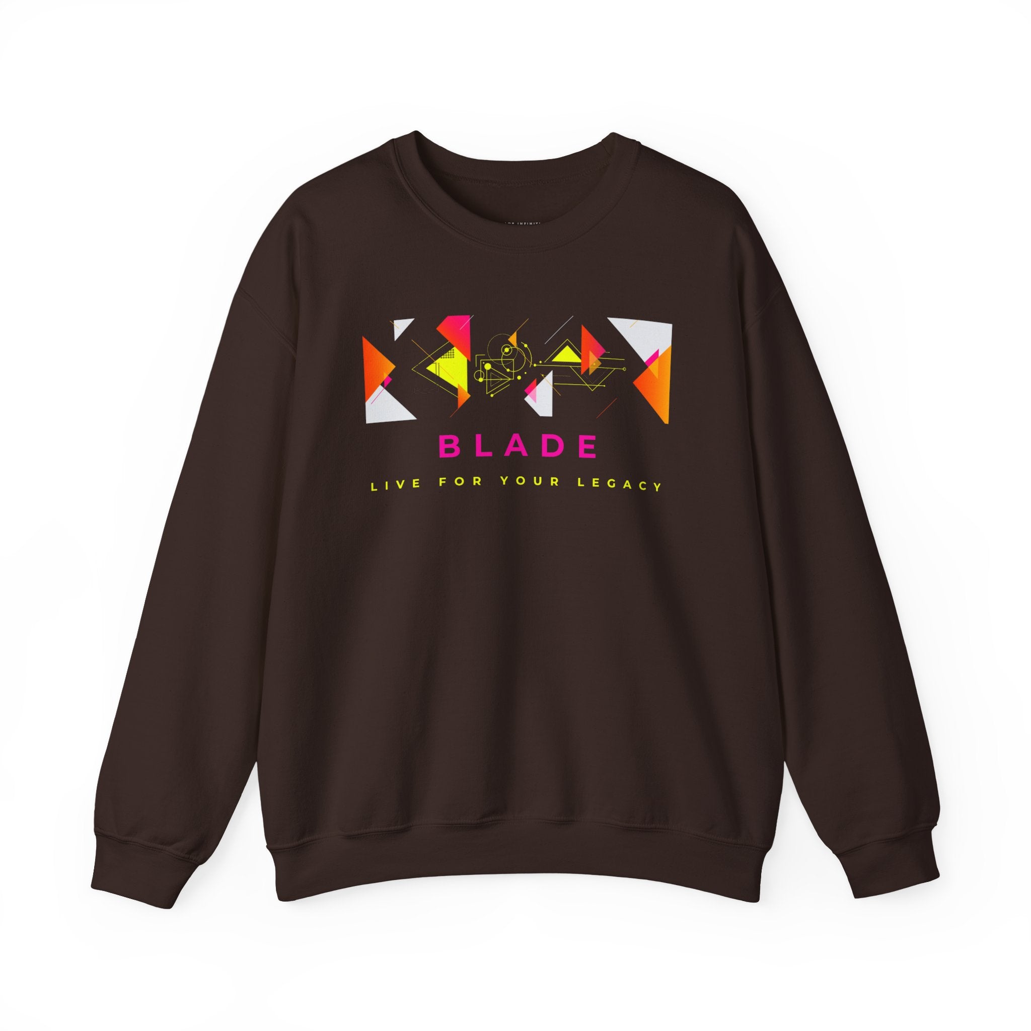 Geometric Odyssey Pink/Green Unisex Crewneck Sweater