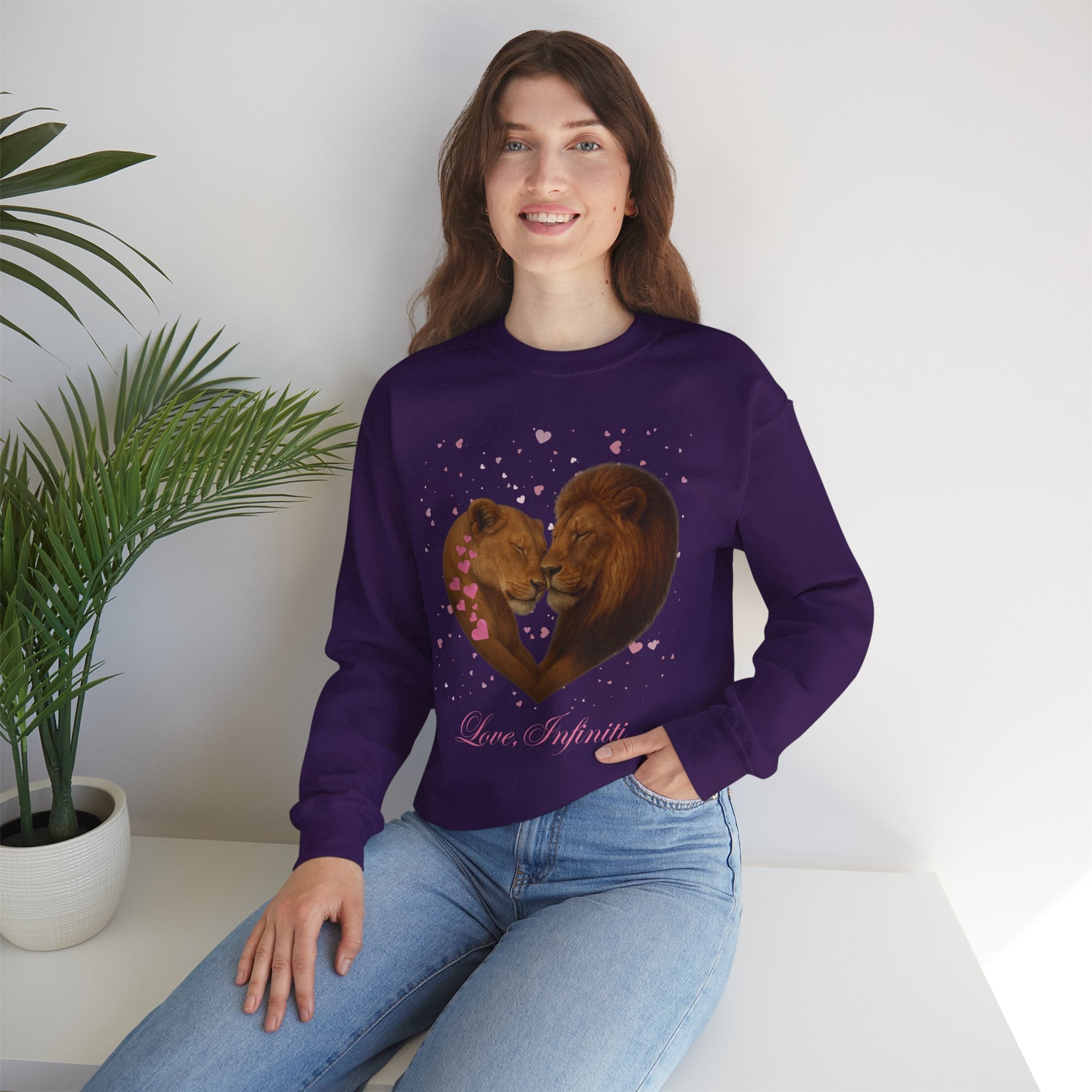 Lion Hearts - Love, Infiniti Unisex Crewneck Sweater