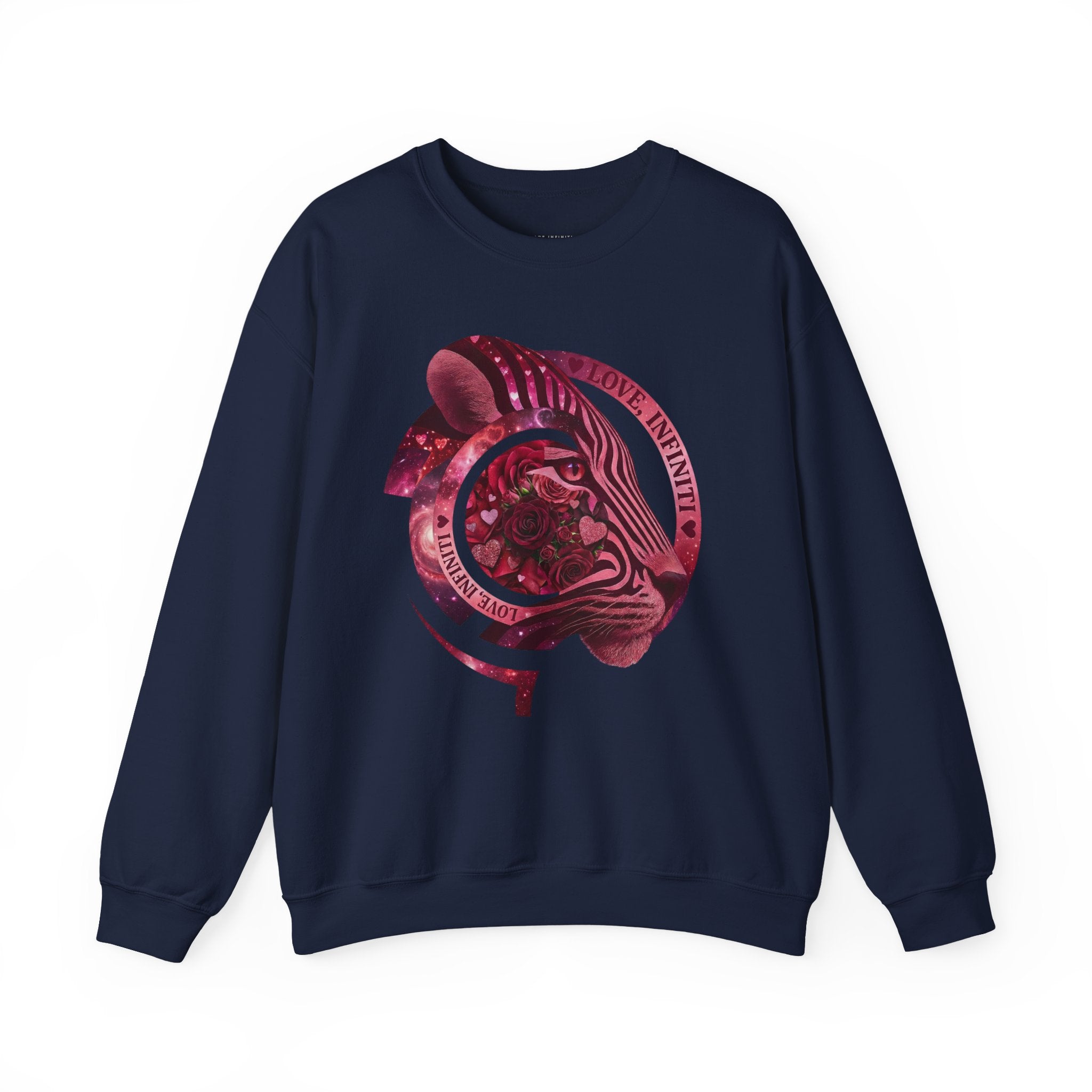 Safari Bloom Tiger Love, Infiniti Unisex Crewneck Sweatshirt/Sweater