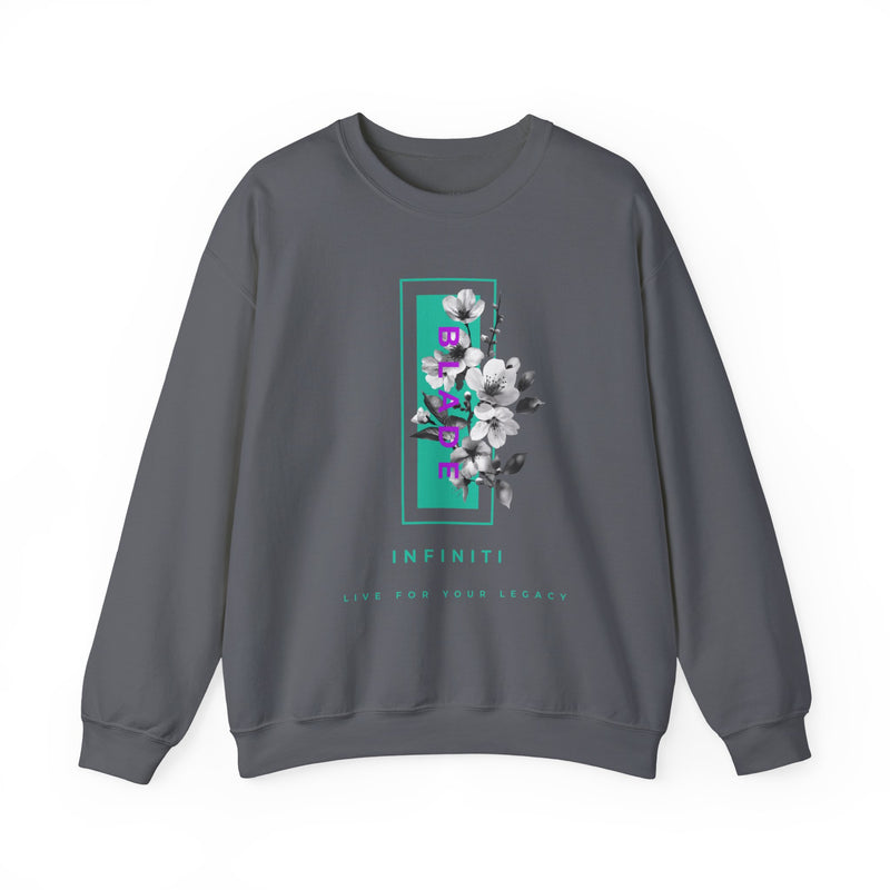 Bloom Bae Teal/Purple Floral Unisex Crewneck Sweater