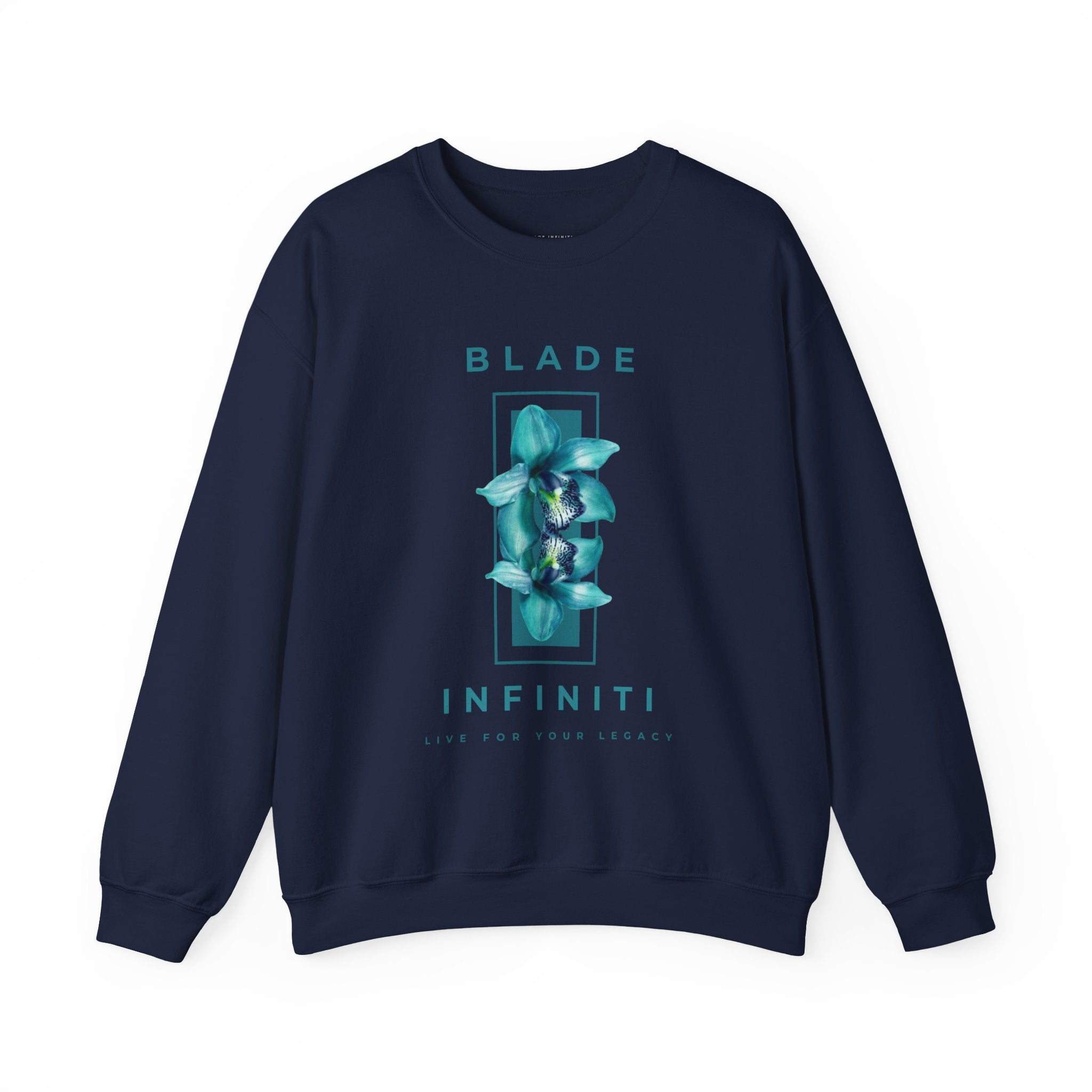 Essence of Infiniti Teal Floral Unisex Crewneck Sweater