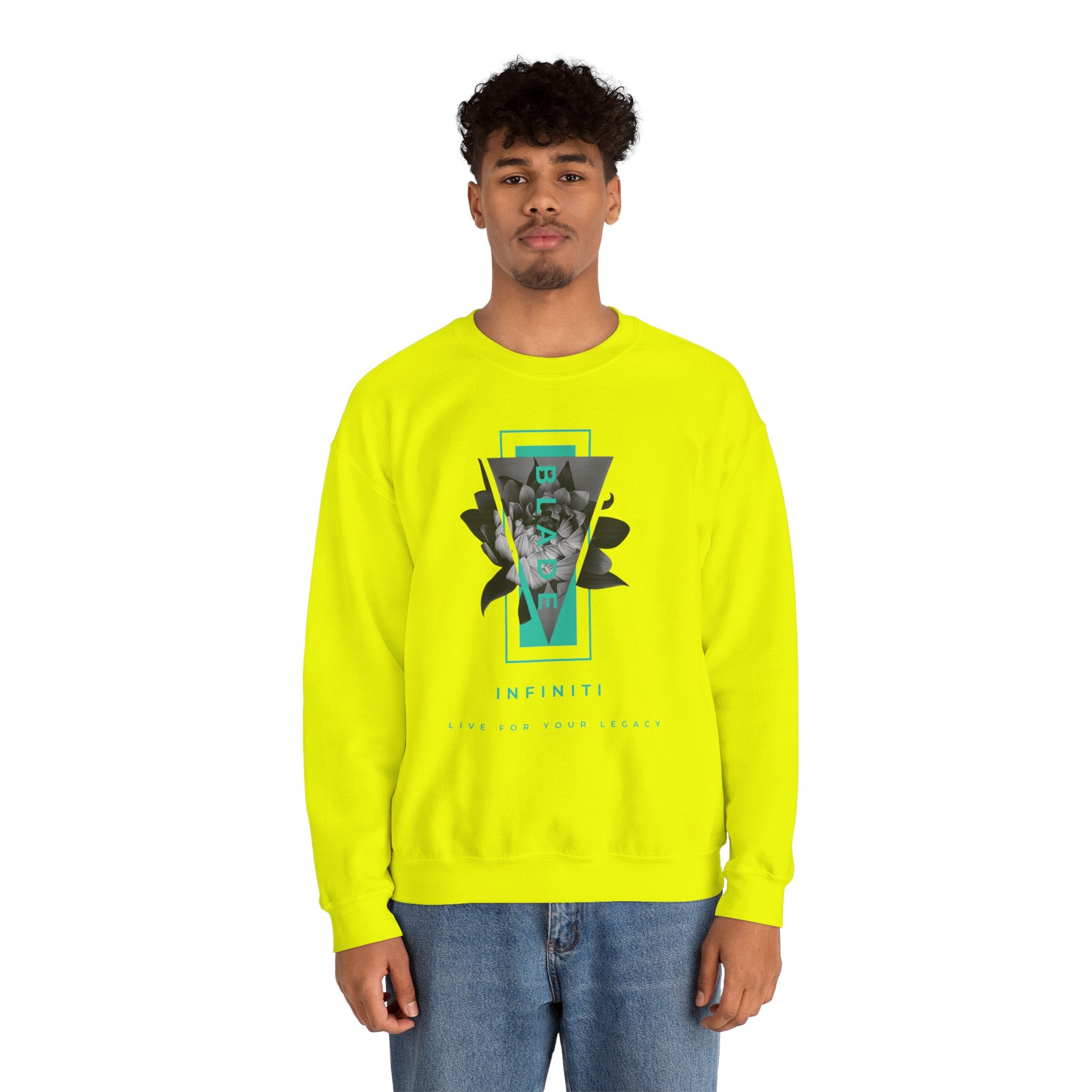 Flora Essence Teal Floral Unisex Crewneck Sweater