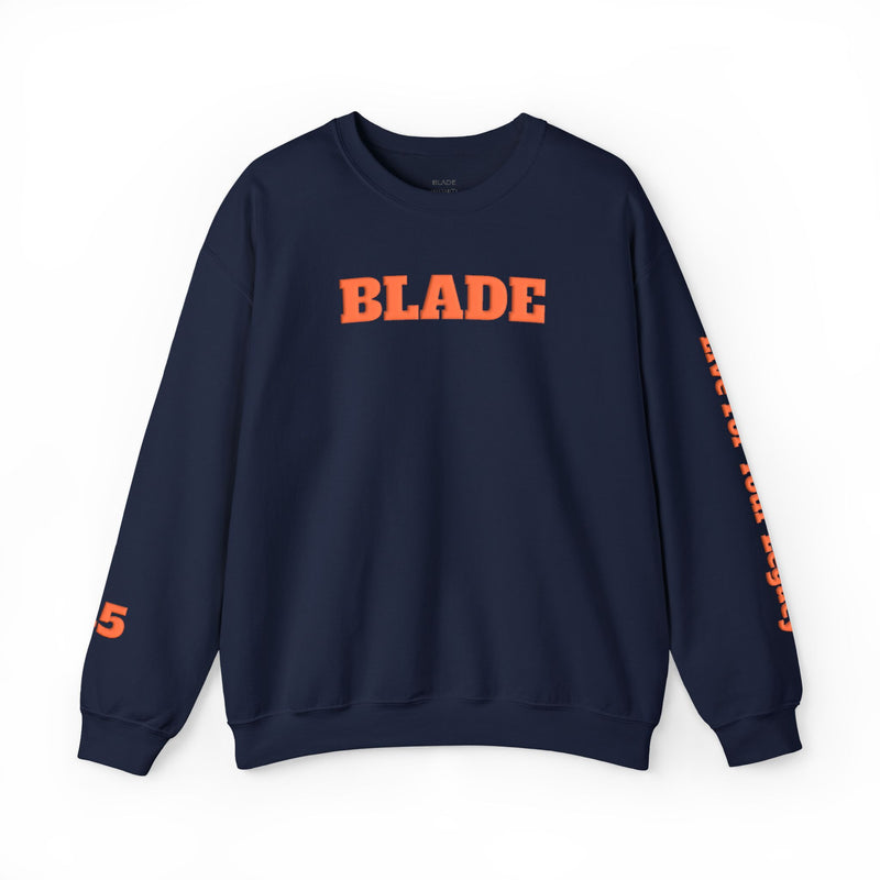 Blade Legacy Puff Stencil Orange Crewneck Sweater