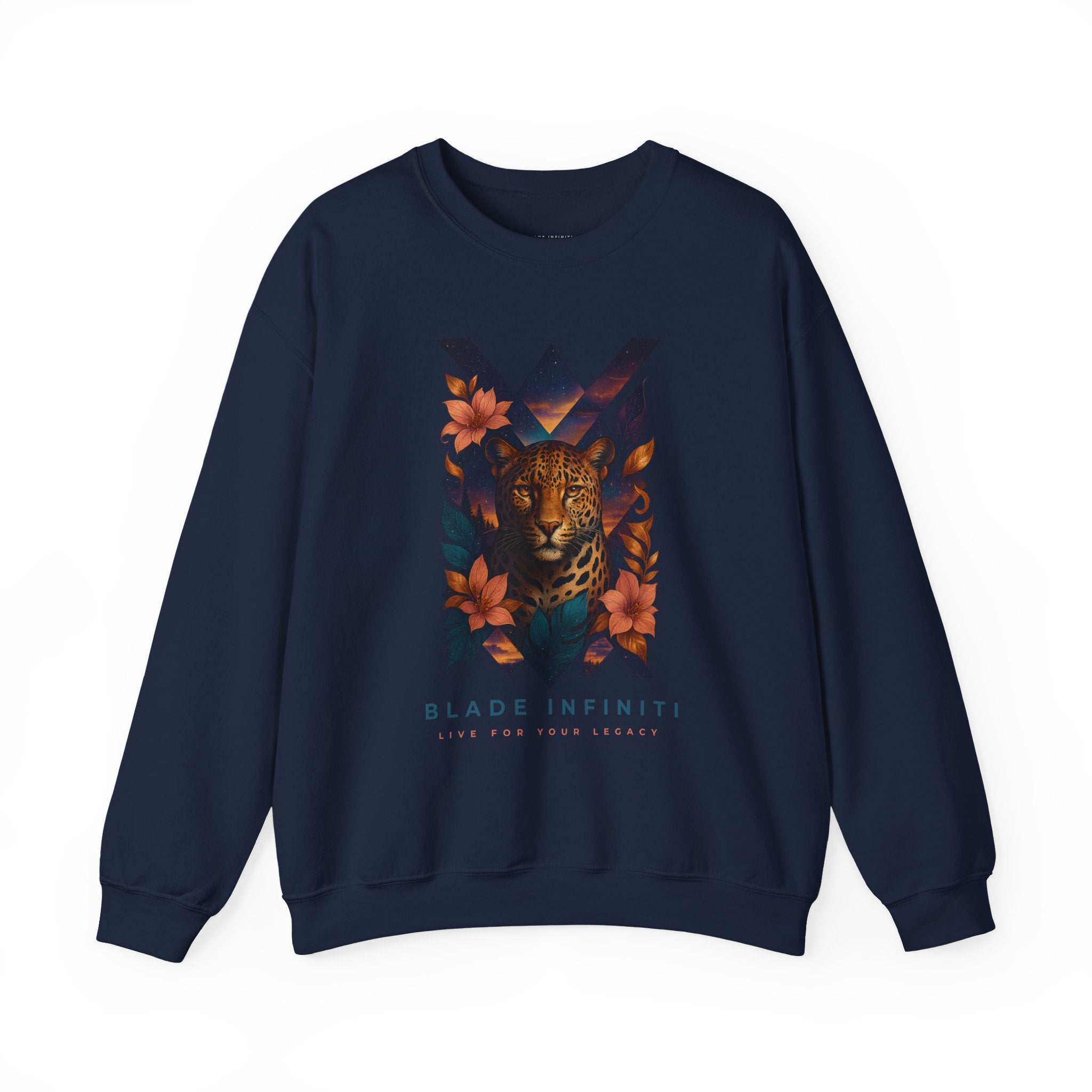 Galactic Jungle Leopard Unisex Crewneck Sweater