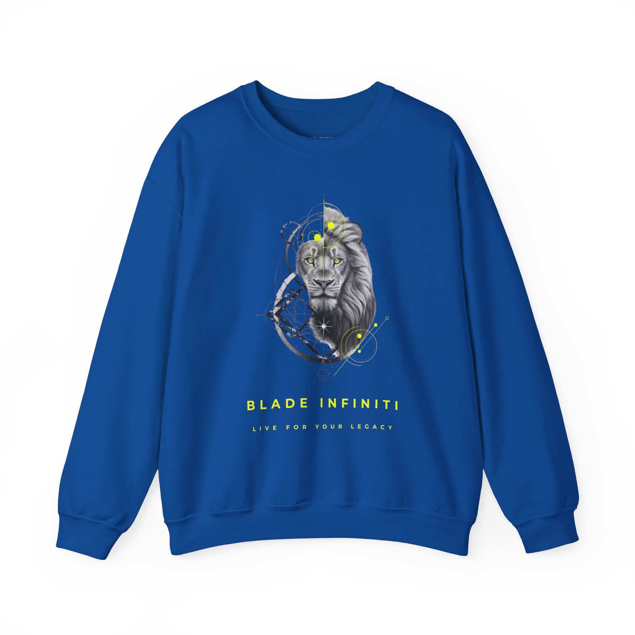 Geometric King Lion V3 Neon Green TX Unisex Crewneck Sweater