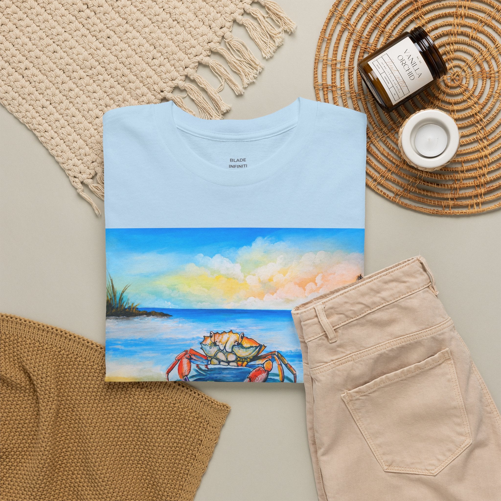 Coastal Crab Beach Sunset T-Shirt