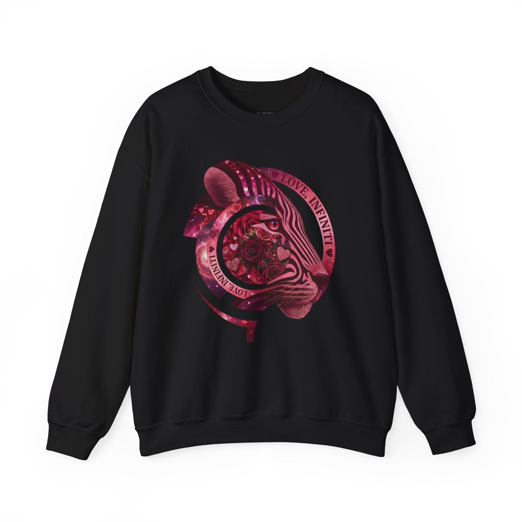 Safari Bloom Tiger Love, Infiniti Unisex Crewneck Sweatshirt/Sweater
