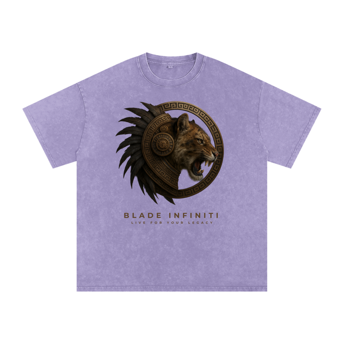 Aztec Tiger Washed Oversized Cotton T-Shirt