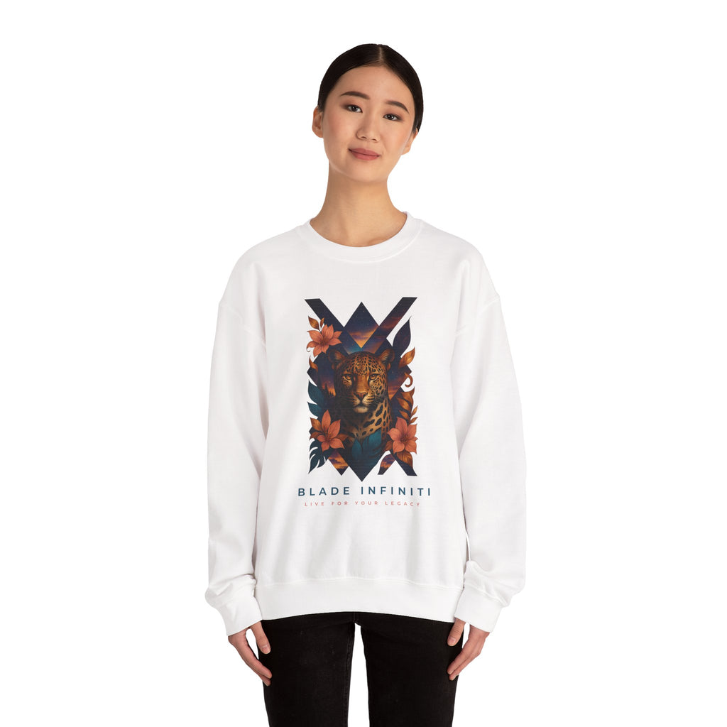 Galactic Jungle Leopard Unisex Crewneck Sweater
