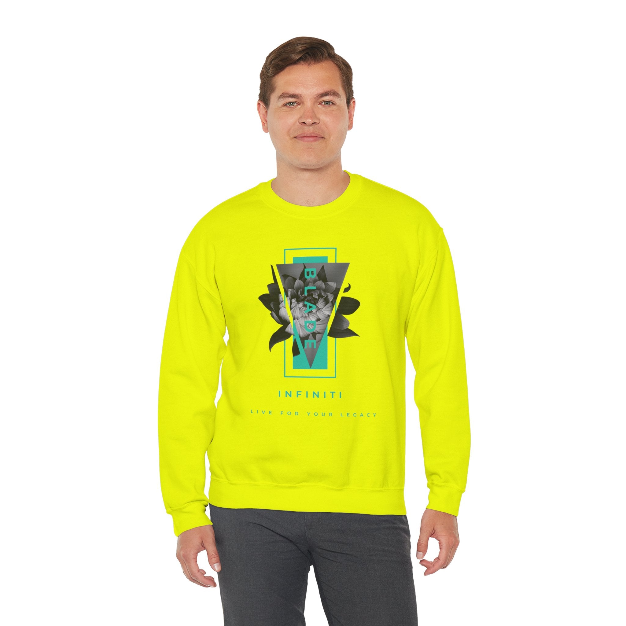 Flora Essence Teal Floral Unisex Crewneck Sweater