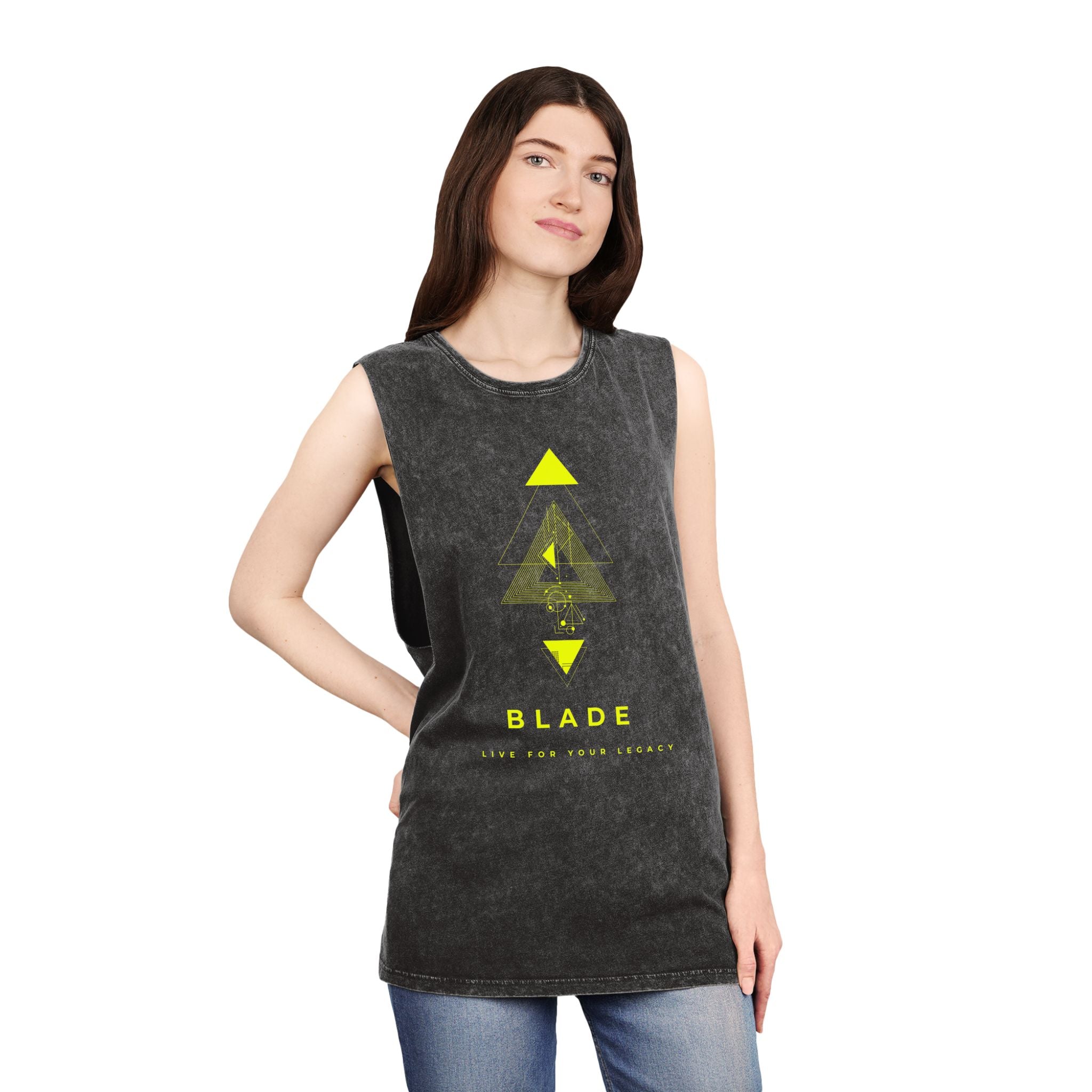 Geometric Odyssey Version 3 Neon Green Tank Top