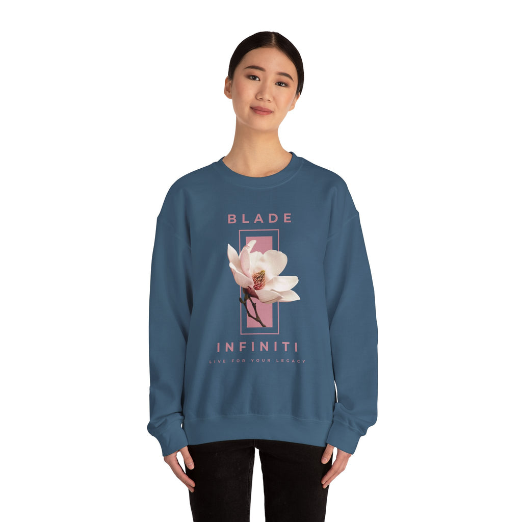 Essence of Infiniti Pink/Cream Floral Crewneck Sweater