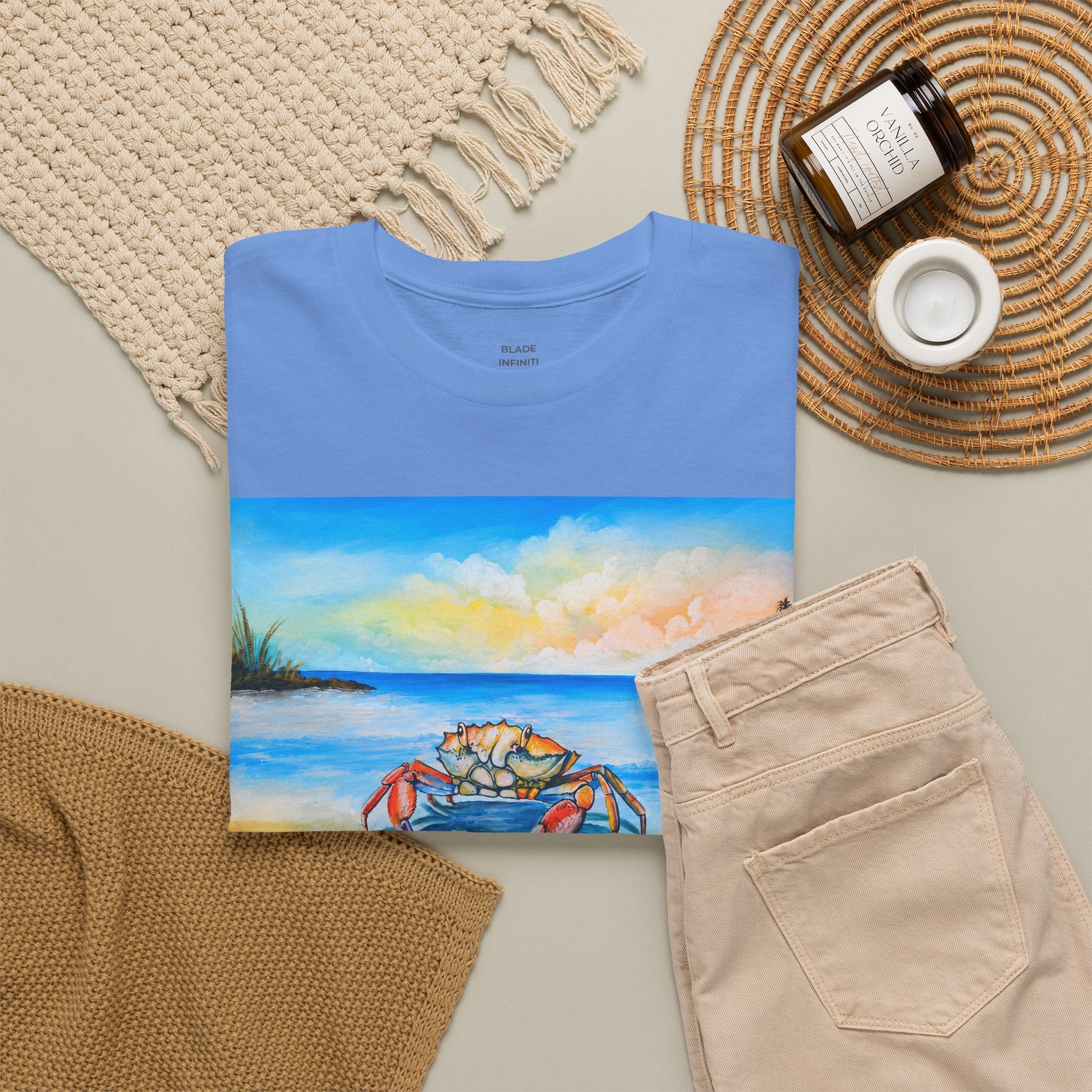 Coastal Crab Beach Sunset T-Shirt