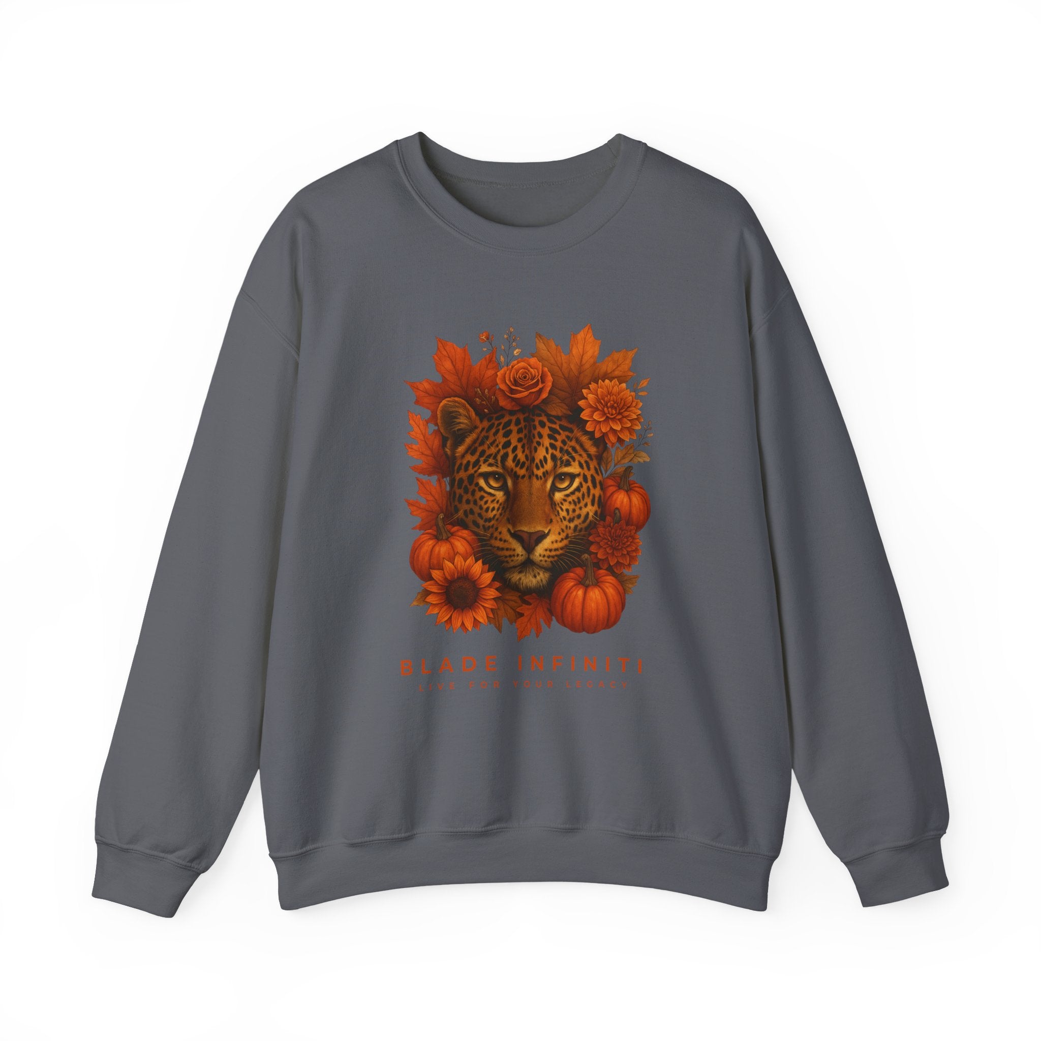 Fall Leopard Floral Unisex Crewneck Sweater