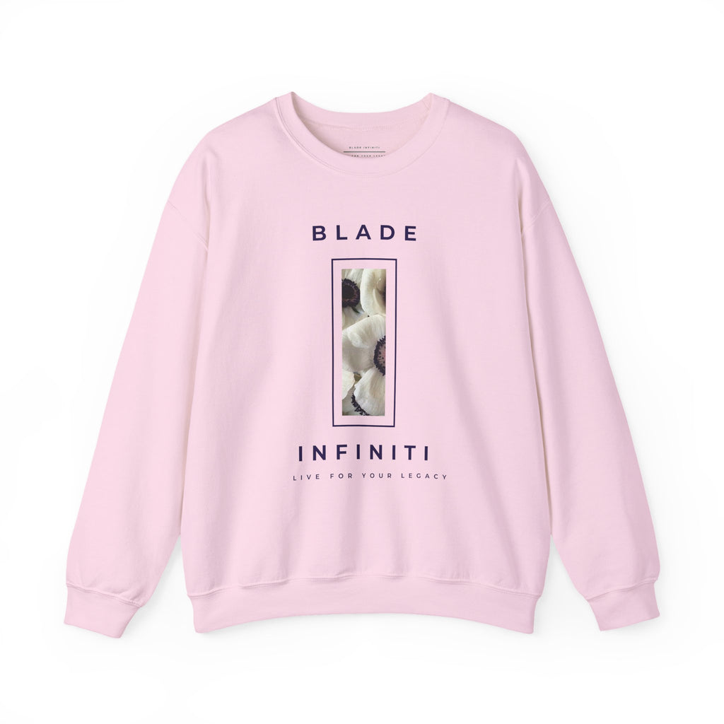 Essence of Infiniti White/Navy Floral Crewneck Sweater