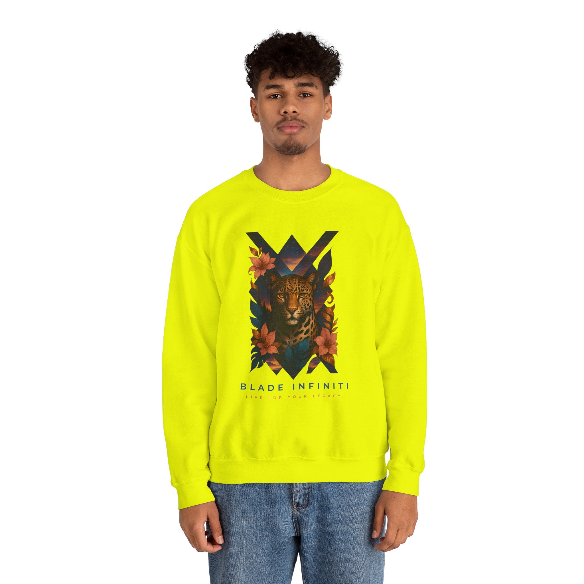 Galactic Jungle Leopard Unisex Crewneck Sweater