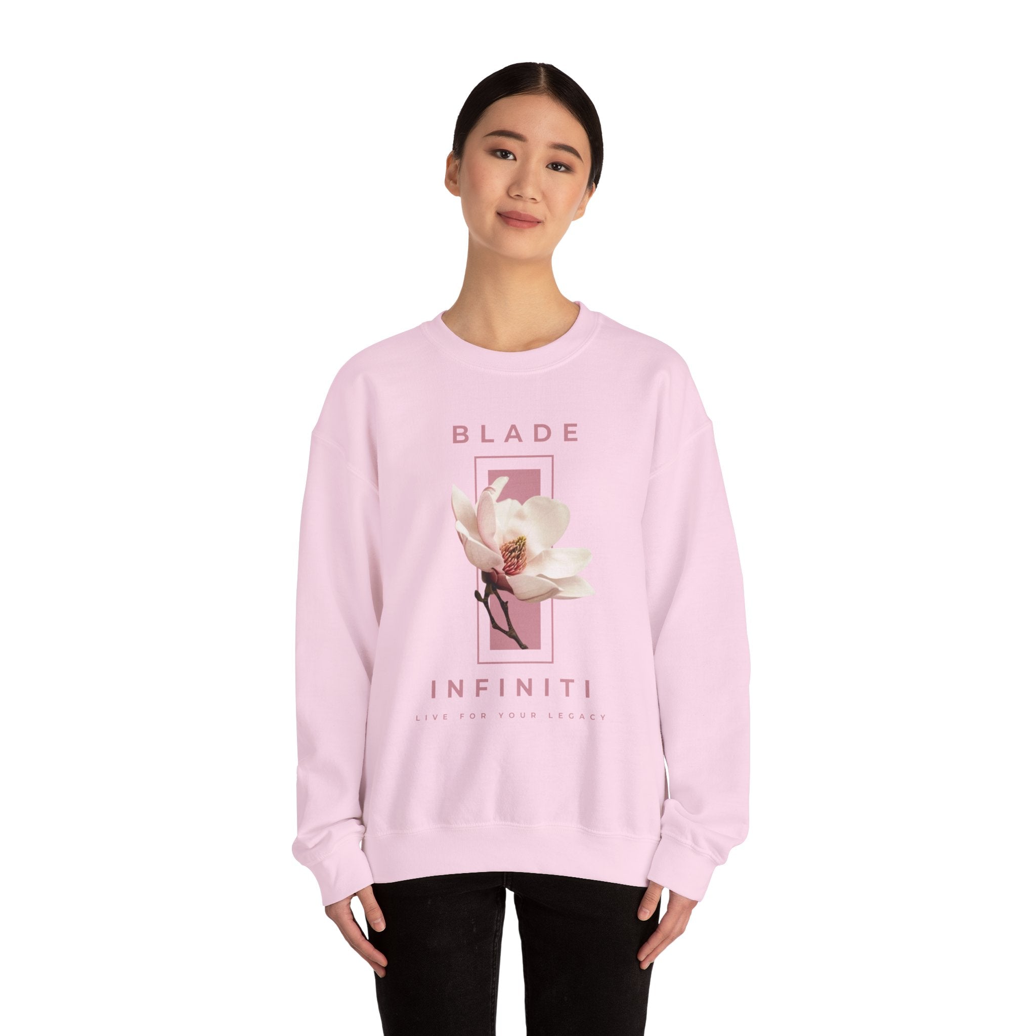 Essence of Infiniti Pink/Cream Floral Crewneck Sweater