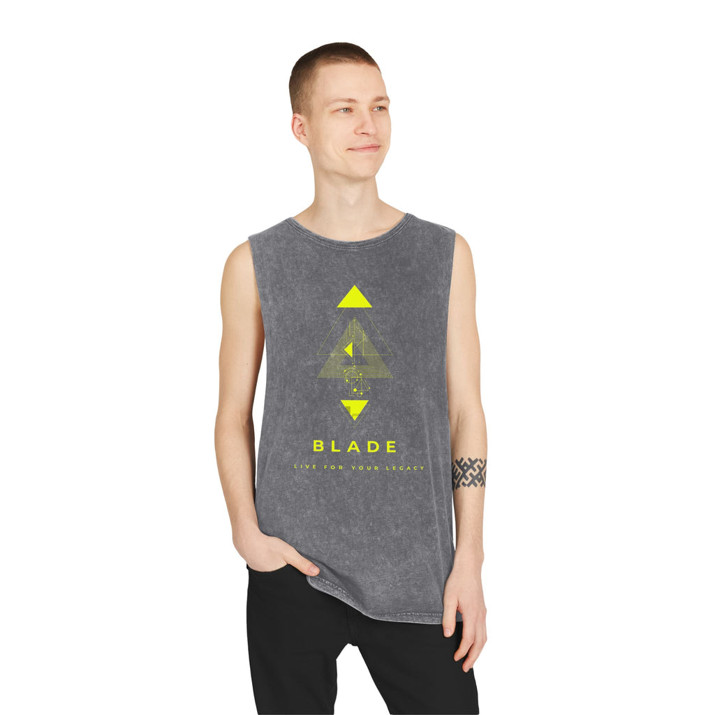 Geometric Odyssey Version 3 Neon Green Tank Top