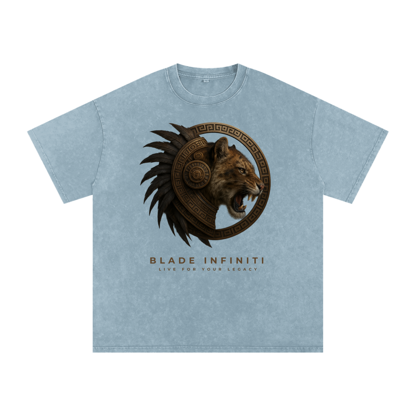 Aztec Tiger Washed Oversized Cotton T-Shirt