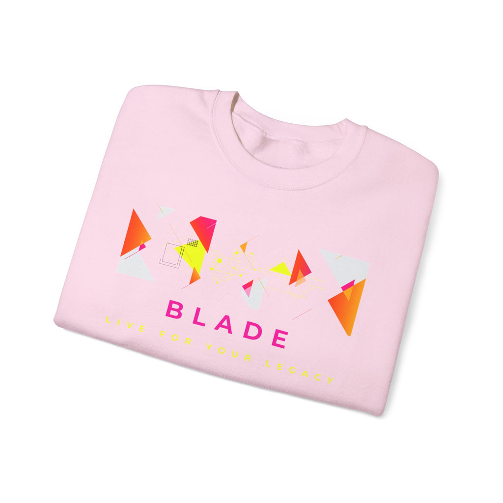 Geometric Odyssey Pink/Green Unisex Crewneck Sweater