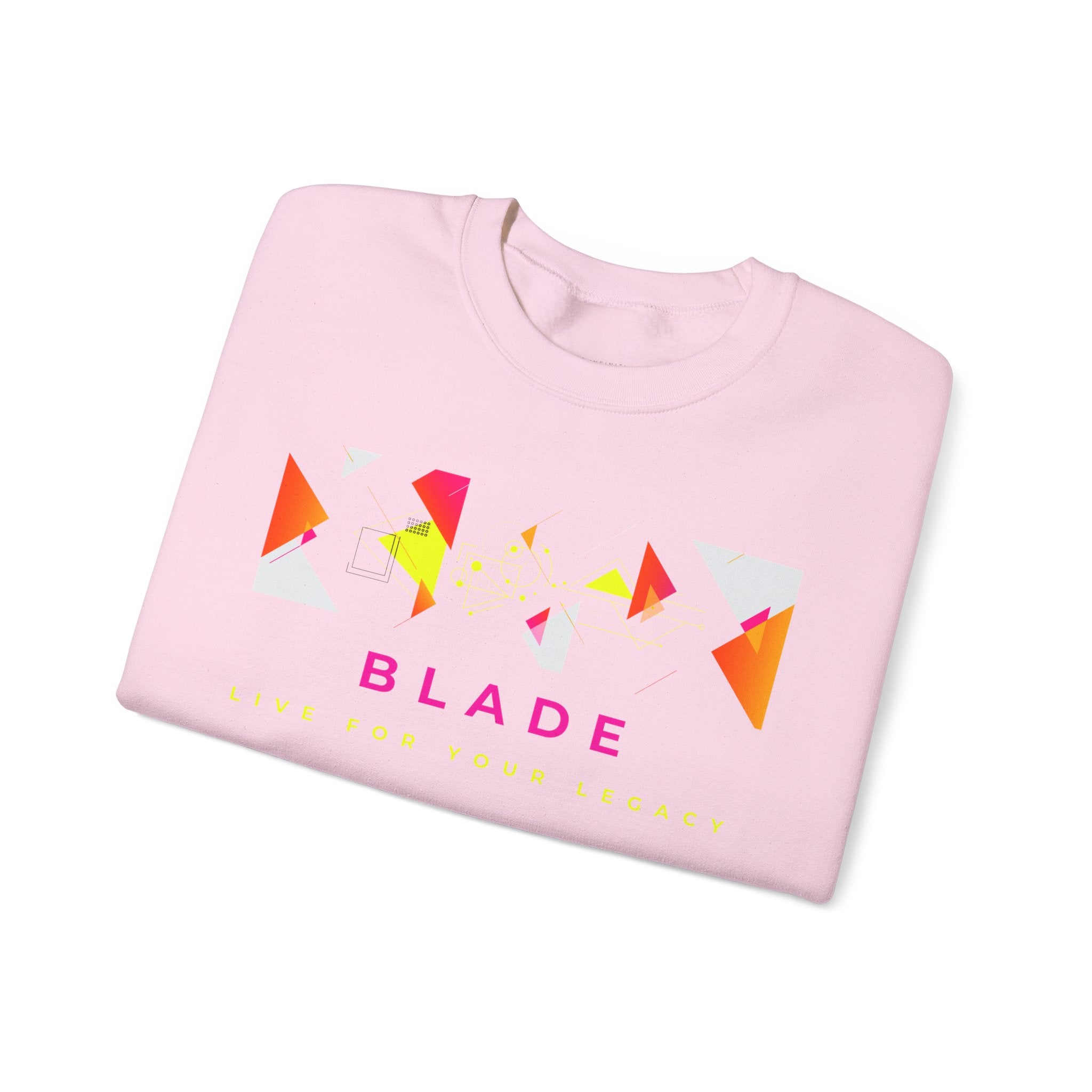 Geometric Odyssey Pink/Green Unisex Crewneck Sweater