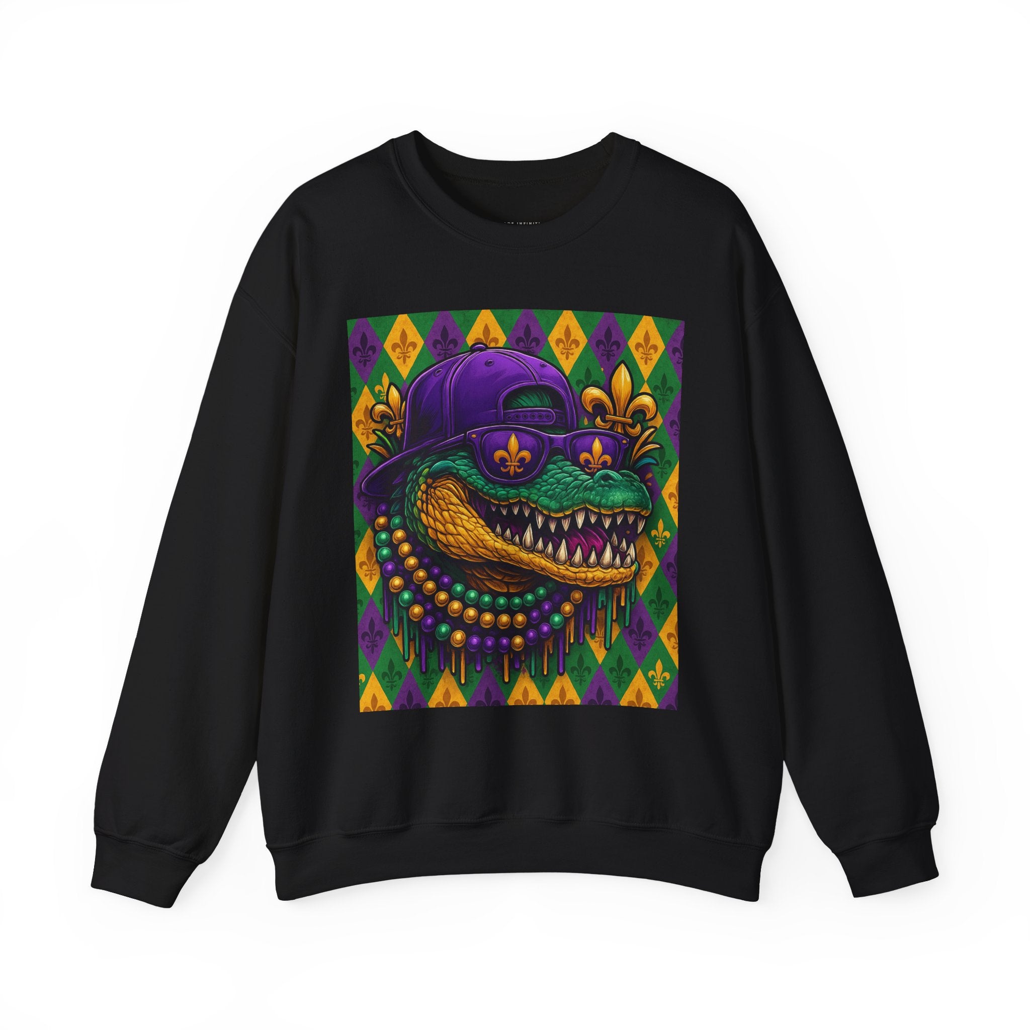 Mardi Gras Croc Unisex Crewneck Sweater