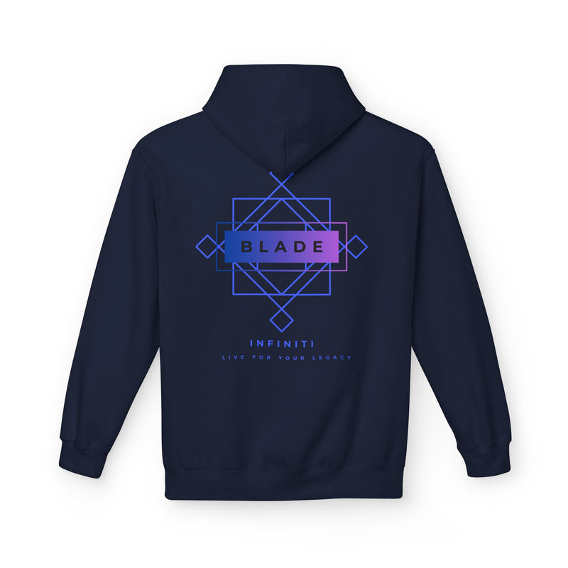 Geometric Infiniti Essential Blue/Purple Ombre Hoodie