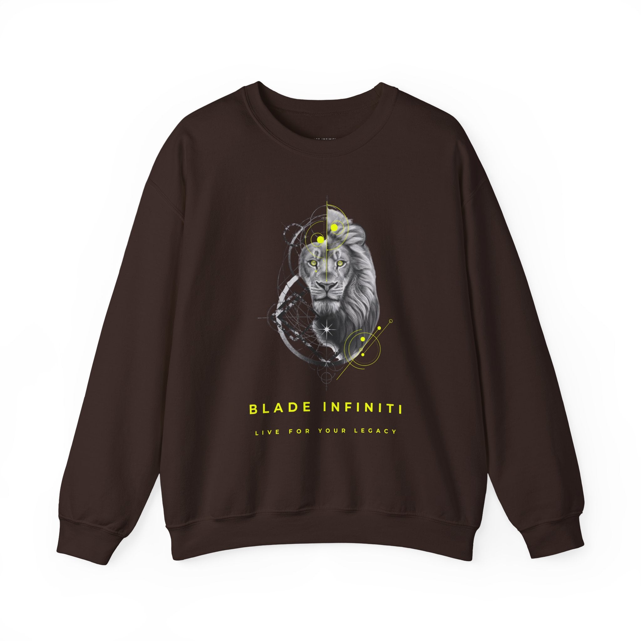 Geometric King Lion V3 Neon Green TX Unisex Crewneck Sweater