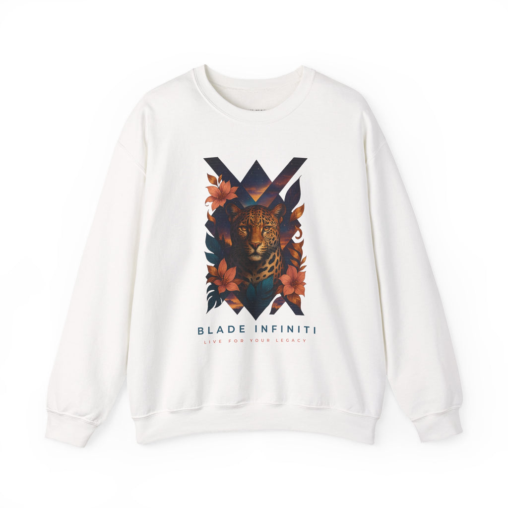 Galactic Jungle Leopard Unisex Crewneck Sweater