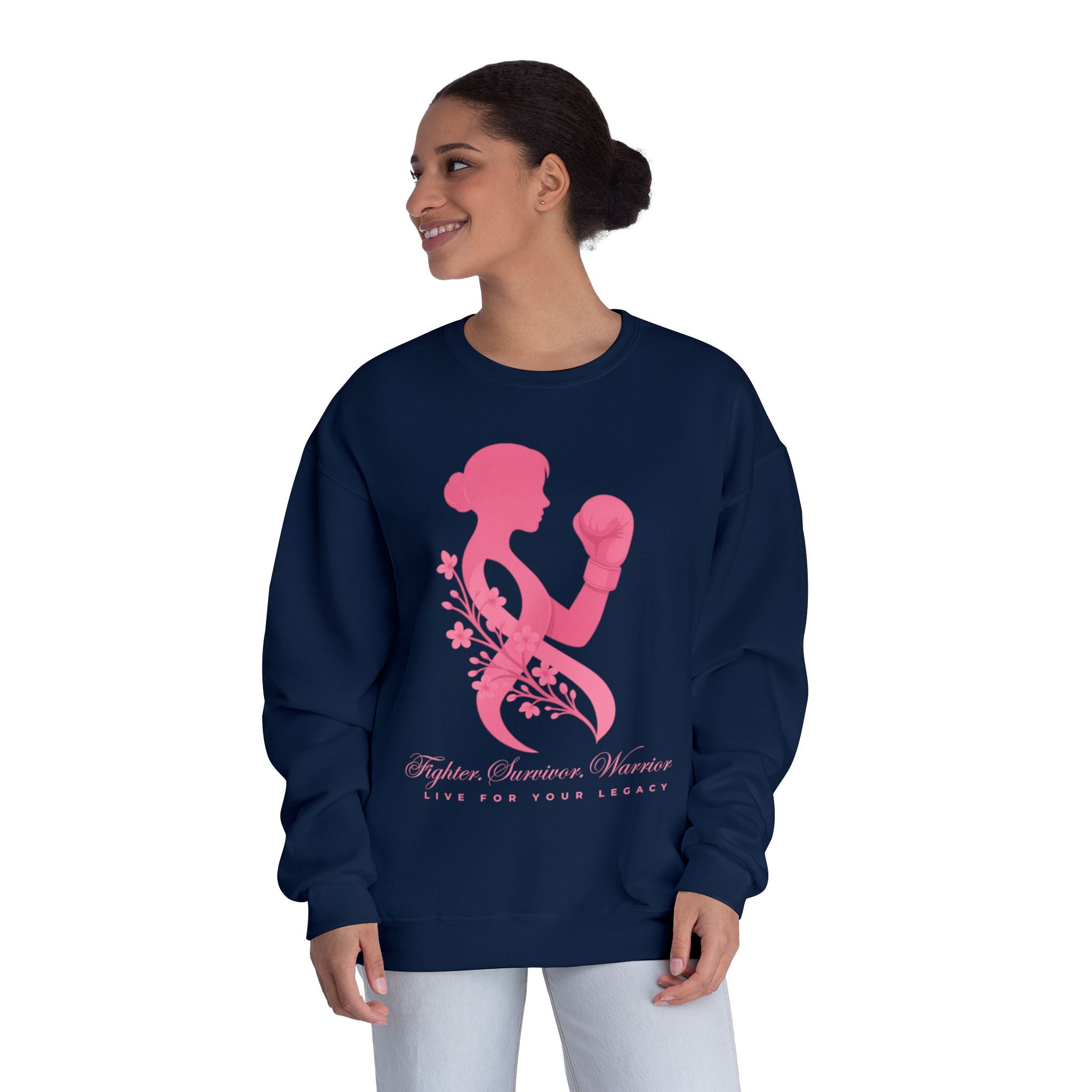 Fighter. Survivor. Warrior | Breast Cancer Sweatshirt/Sweater