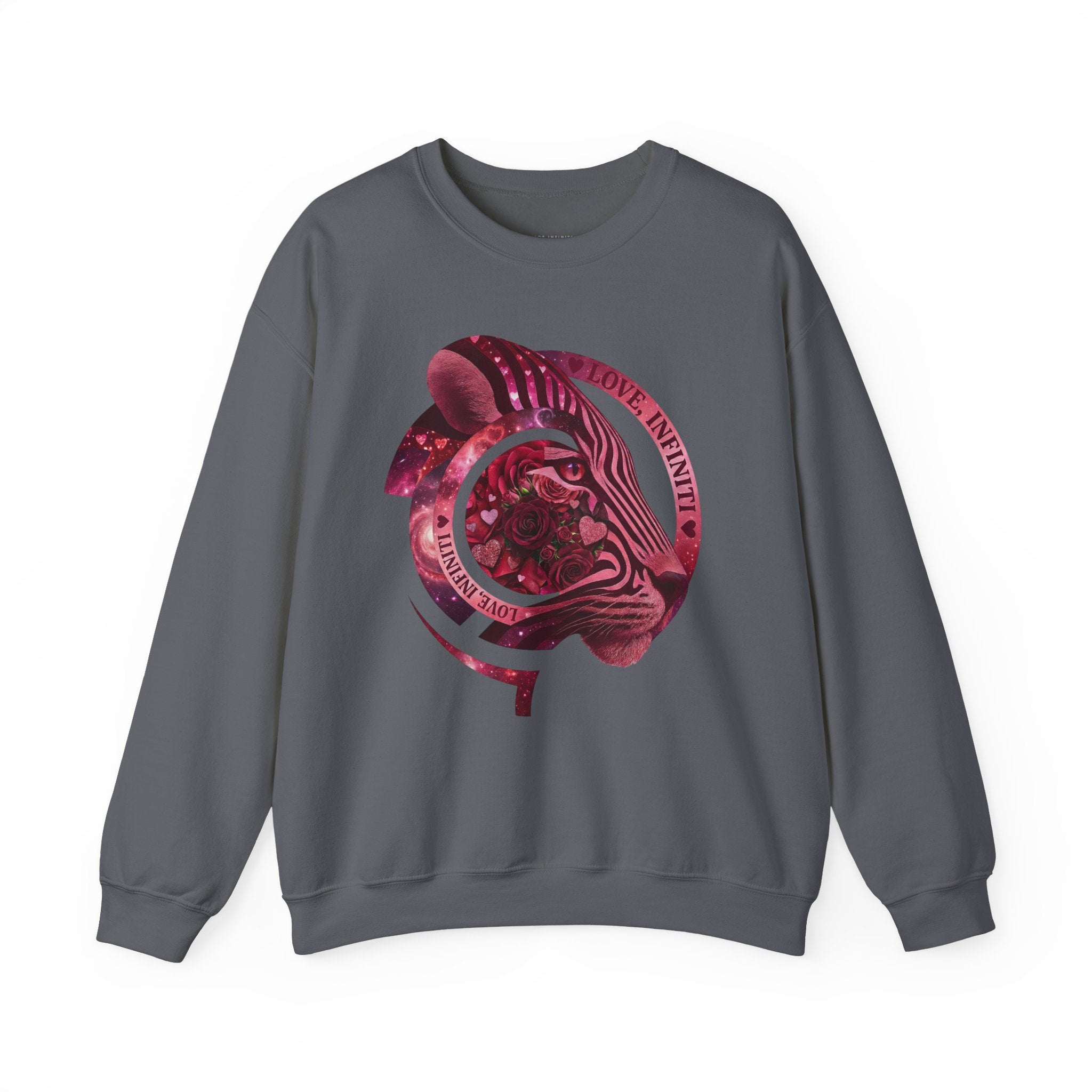 Safari Bloom Tiger Love, Infiniti Unisex Crewneck Sweatshirt/Sweater