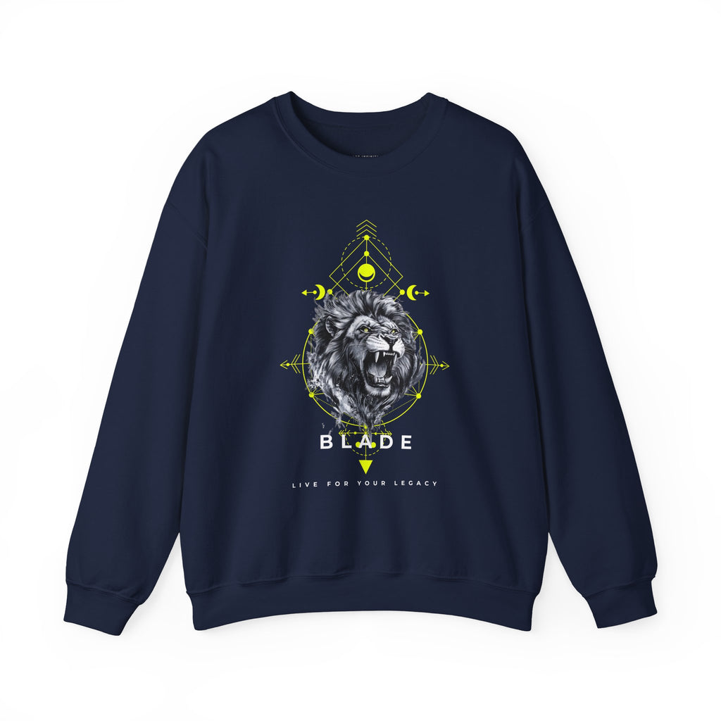 Geometric King White TX Lion Unisex Crewneck Sweater