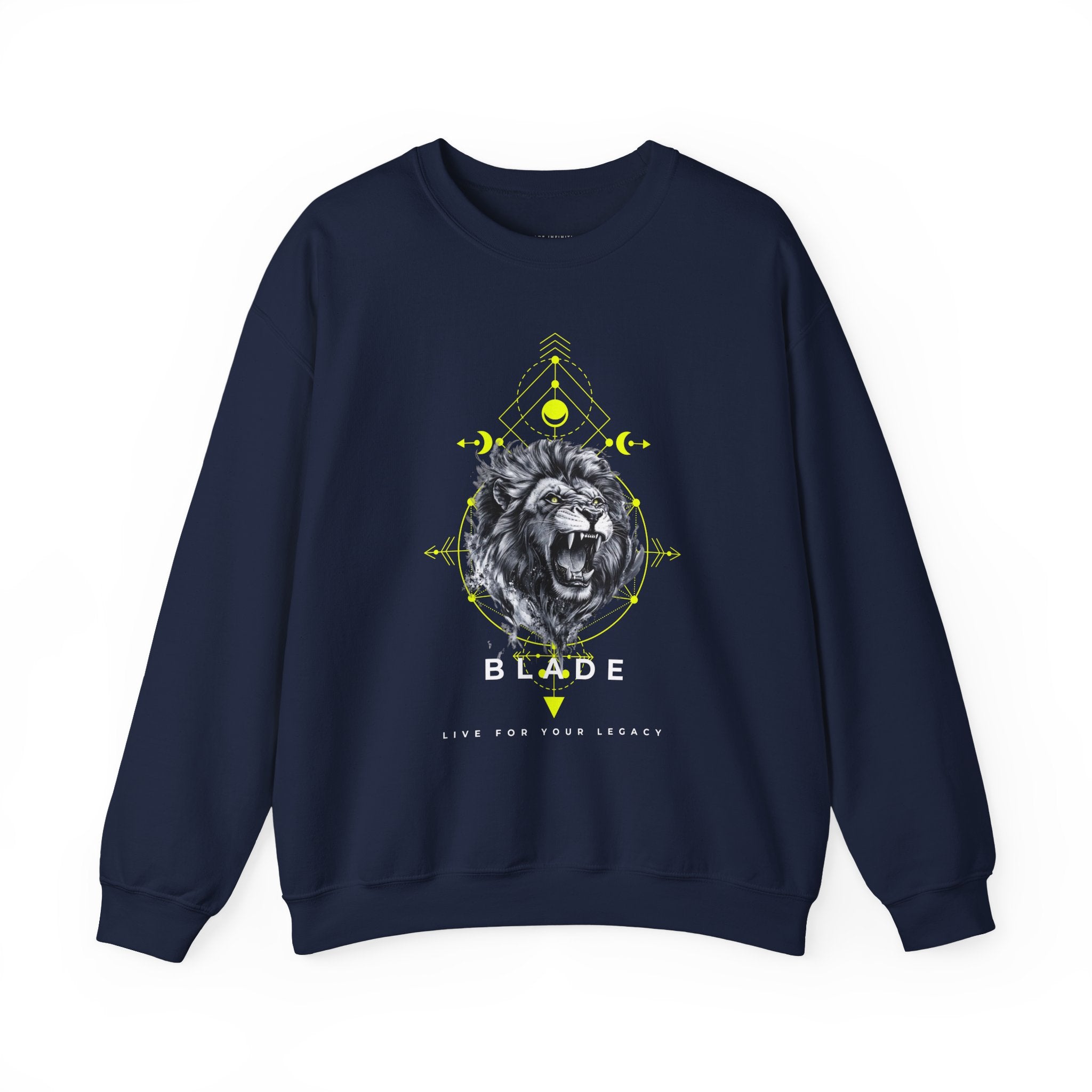 Geometric King White TX Lion Unisex Crewneck Sweater