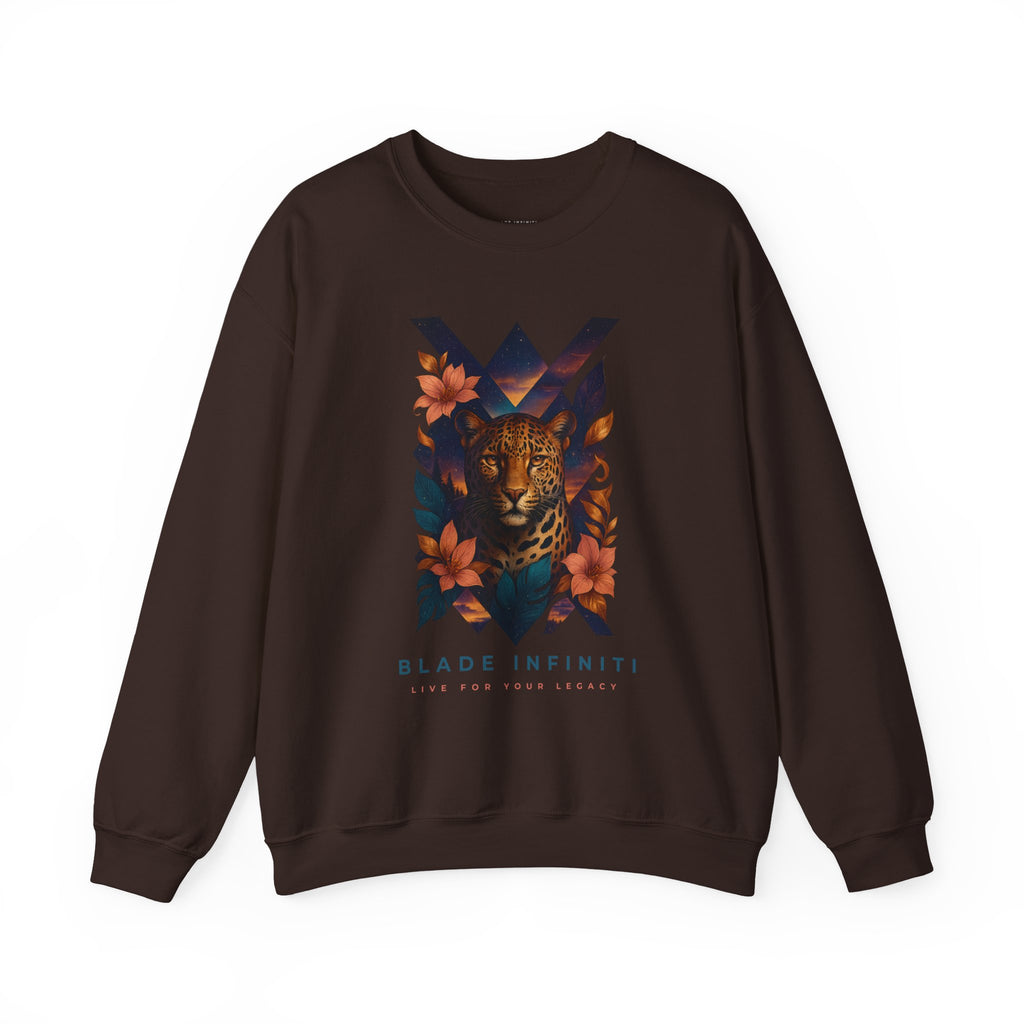 Galactic Jungle Leopard Unisex Crewneck Sweater