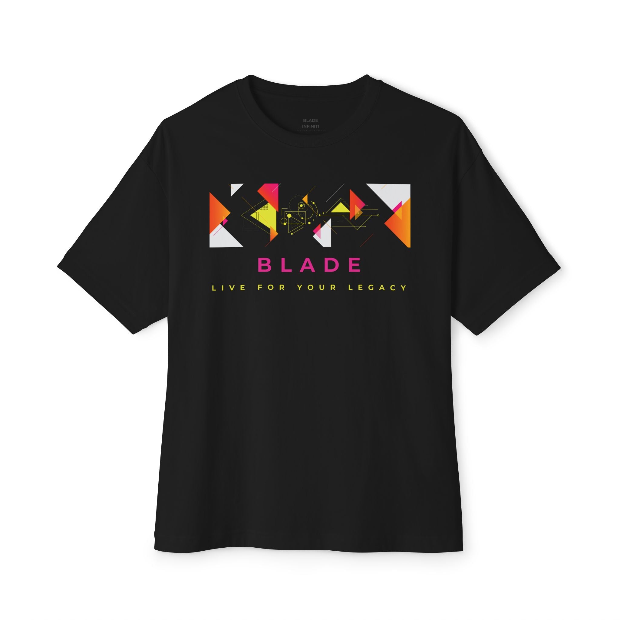 Geometric Odyssey Pink/Green Oversized Boxy T-Shirt