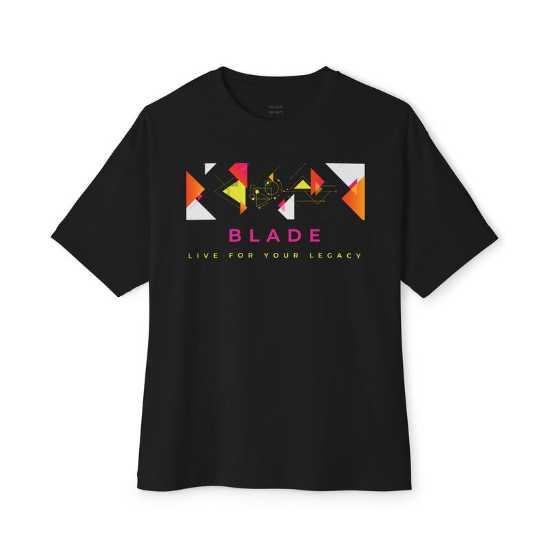 Geometric Odyssey Pink/Green Oversized Boxy T-Shirt