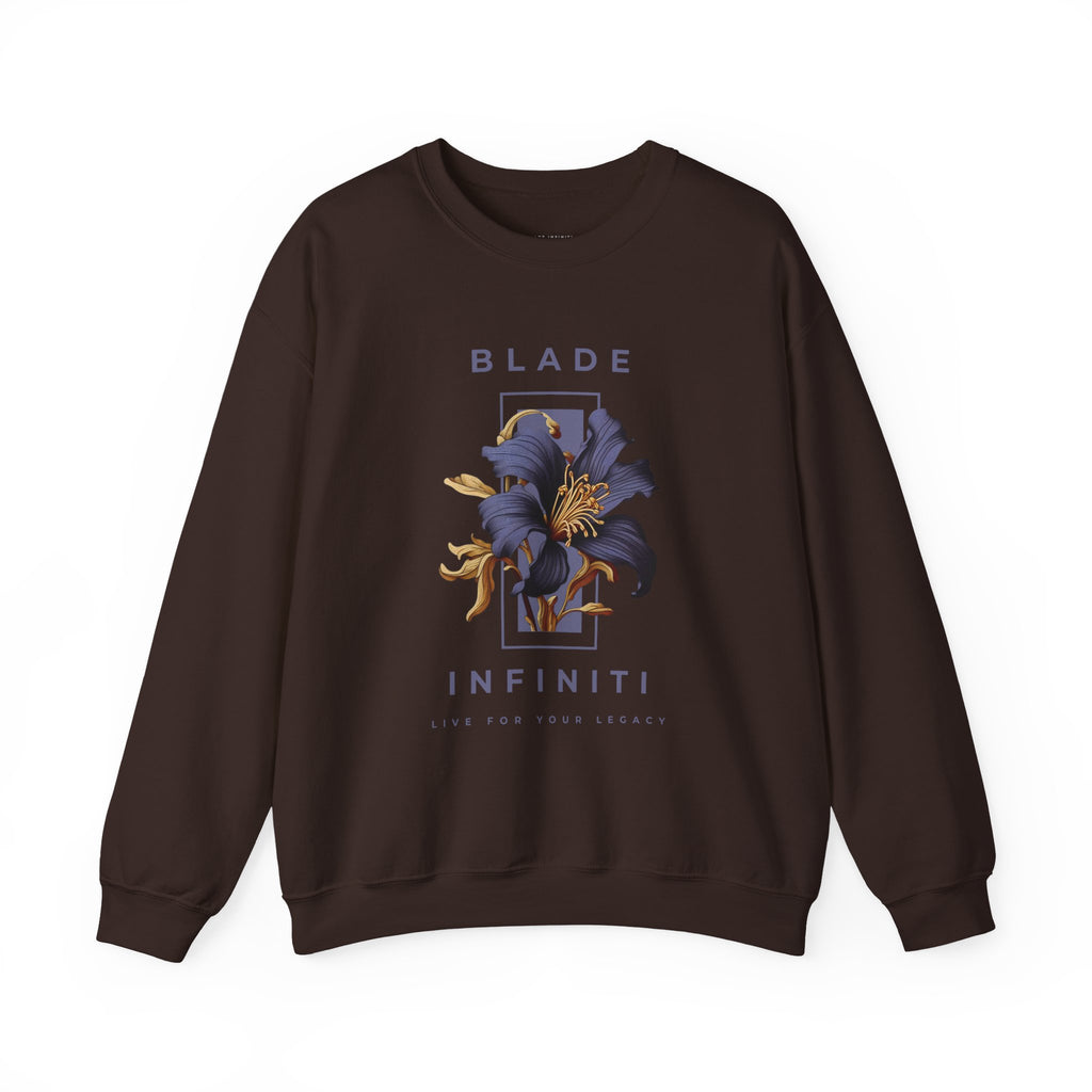 Essence of Infiniti Brown/Navy/Purple Floral Unisex Crewneck Sweater