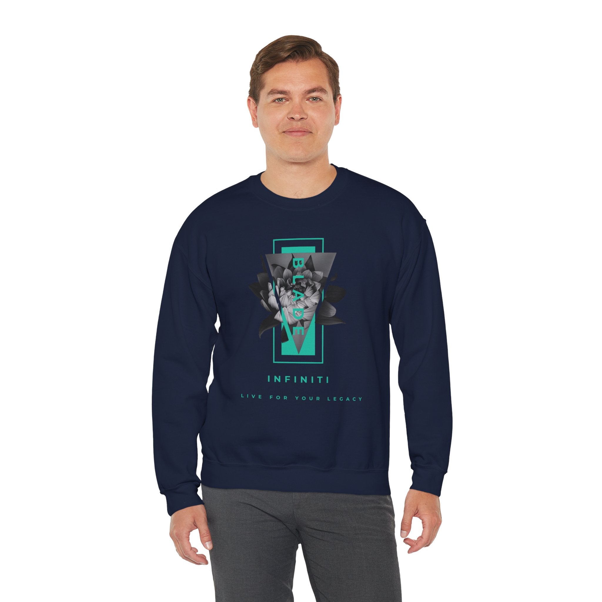 Flora Essence Teal Floral Unisex Crewneck Sweater