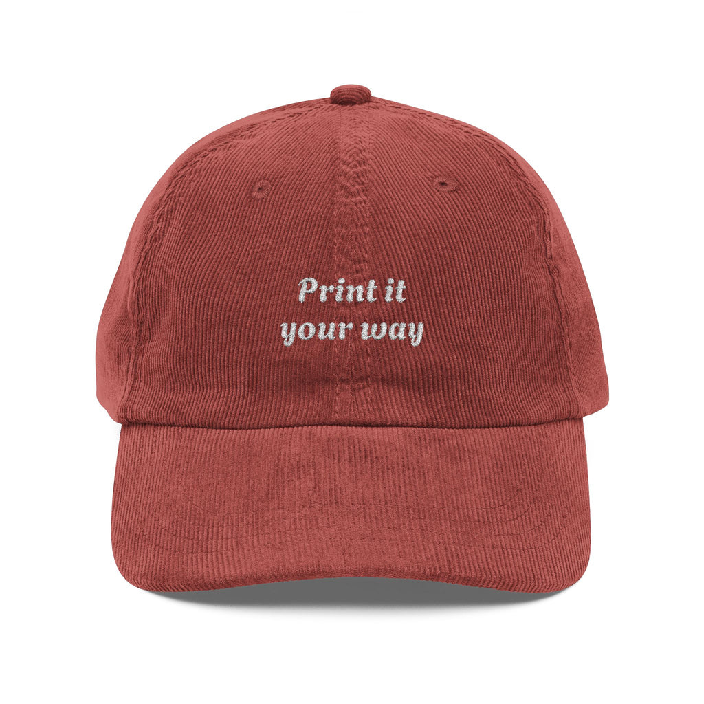 Father's Day Personalized Vintage Corduroy Hat/Cap (Embroidered)